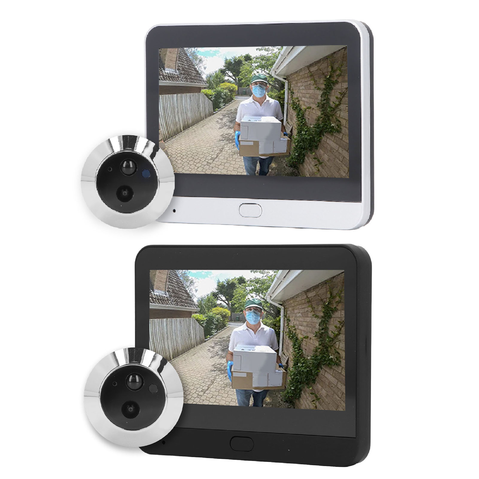 4.3in IPS LCD Screen Digital Peephole Viewer 120° Wide Angle 1080P WiFi Vide NEW - Afbeelding 15 van 18