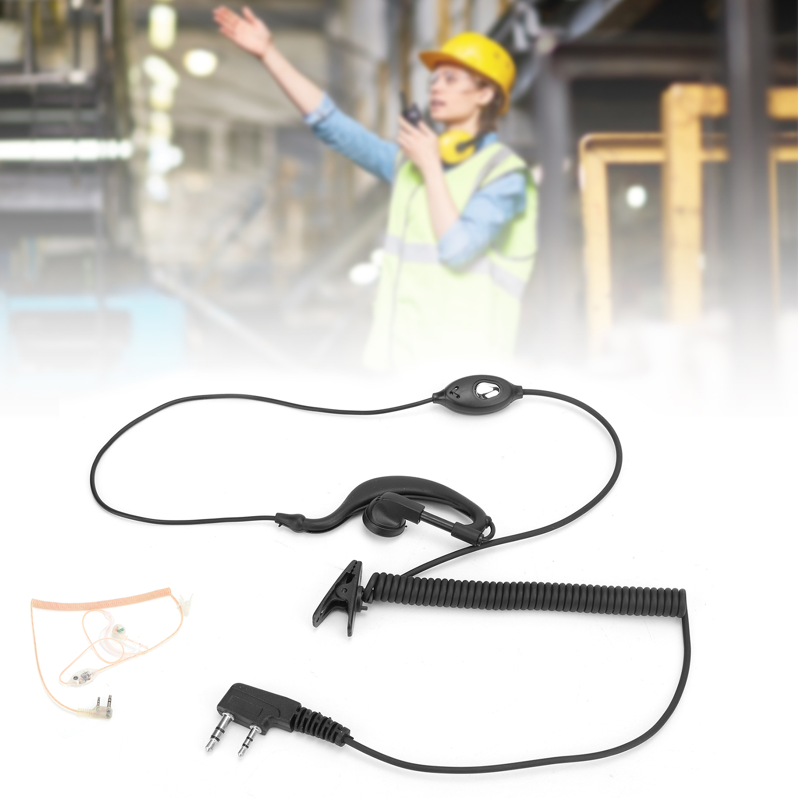 Walkie Talkie Earpiece PTT Headset Builtin Mic With Earplug Sleeve For Baofen FY - Zdjęcie 28 z 28