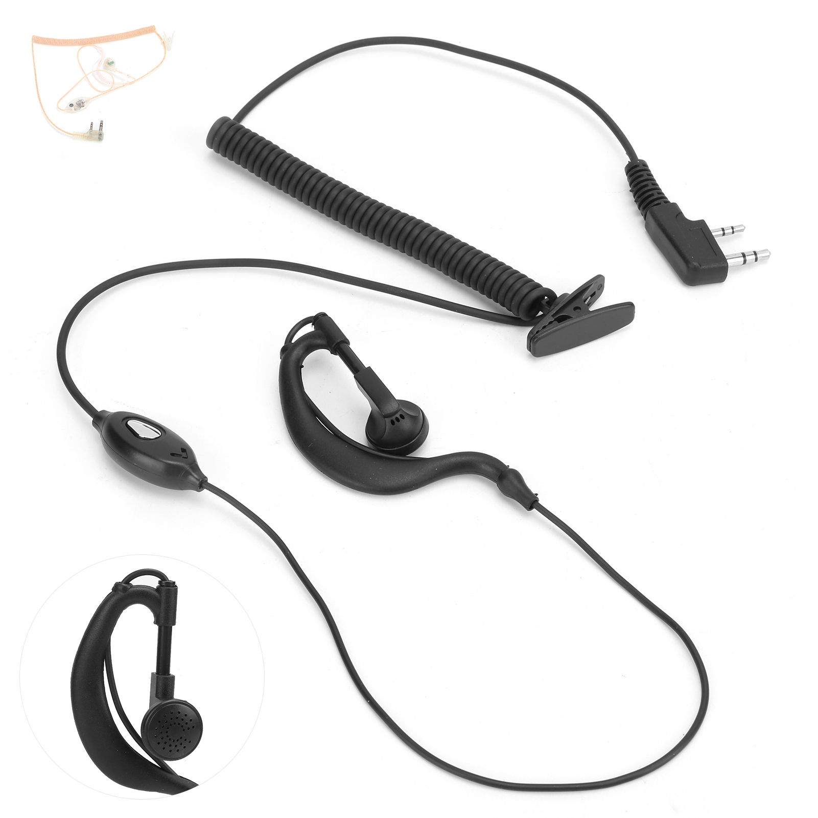 Walkie Talkie Earpiece PTT Headset Builtin Mic With Earplug Sleeve For Baofen FY - Zdjęcie 23 z 28