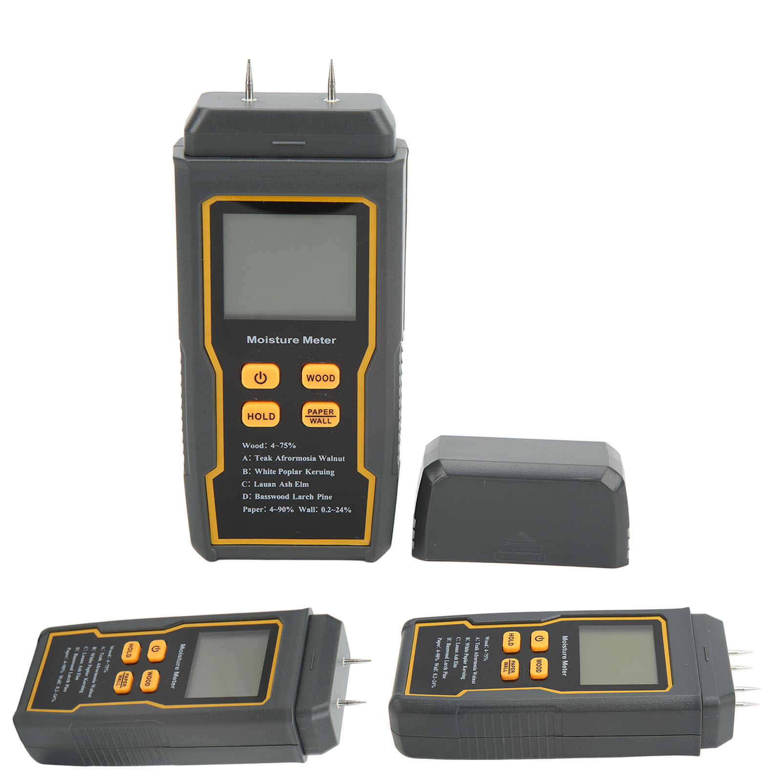 Pin Type Digital Moisture Meter 4 Measurement Modes Backlight LCD Display Aut ZC