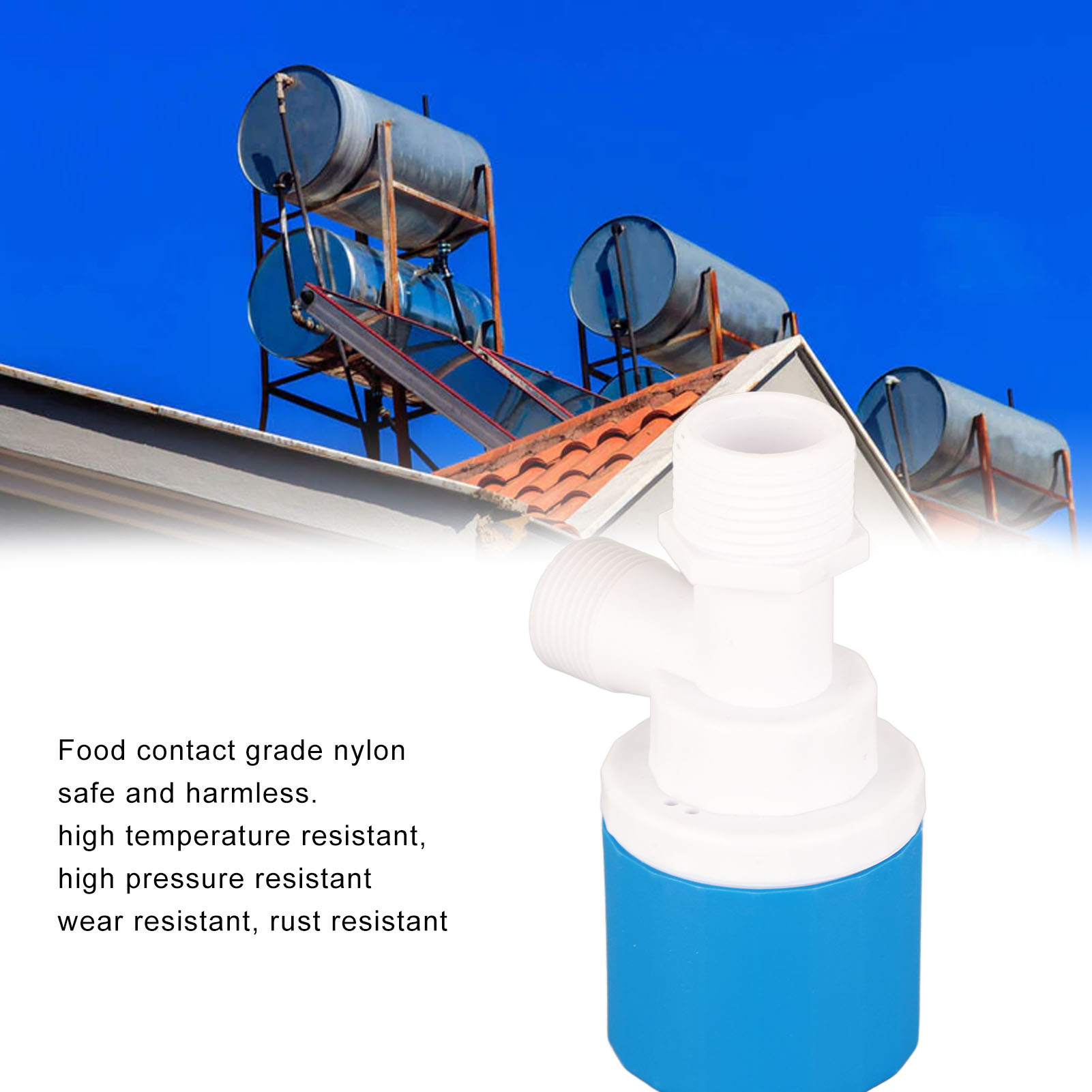 Auto Float Valve Inside Type Nylon Safe Water Level Control Valve For Solar NEW