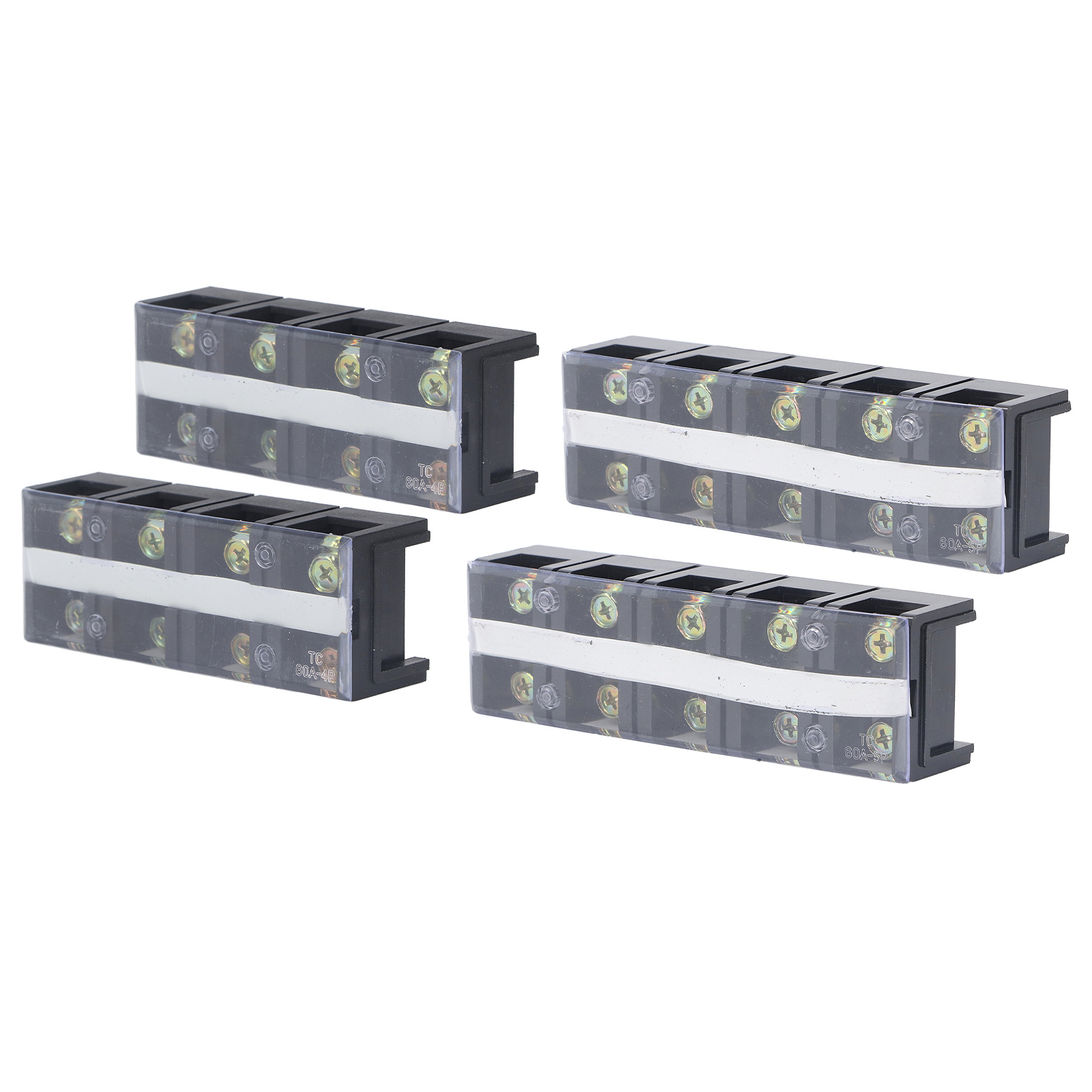 Terminal Strip Dual Rows High Current Screw Terminal Block With Cover 600V 6 UK