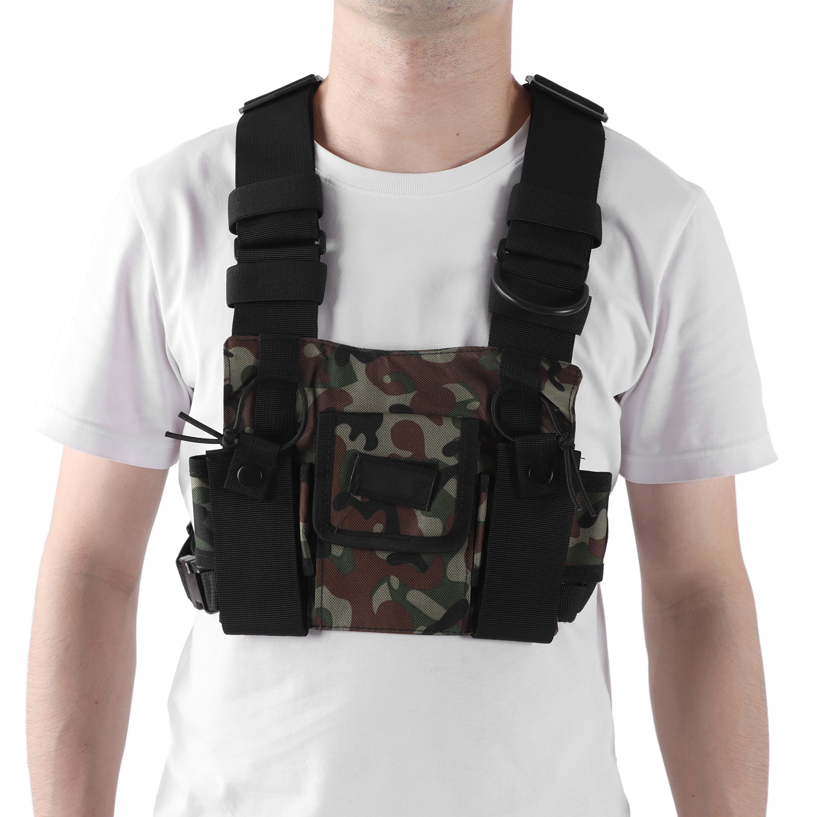 Radio Chest Harness 2 Pockets Oxford Cloth Adjustable Vest Rig Universal For DB - Zdjęcie 18 z 18