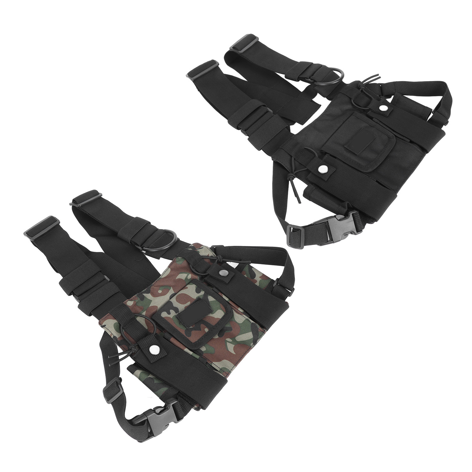 Radio Chest Harness 2 Pockets Oxford Cloth Adjustable Vest Rig Universal For DB - Zdjęcie 14 z 18