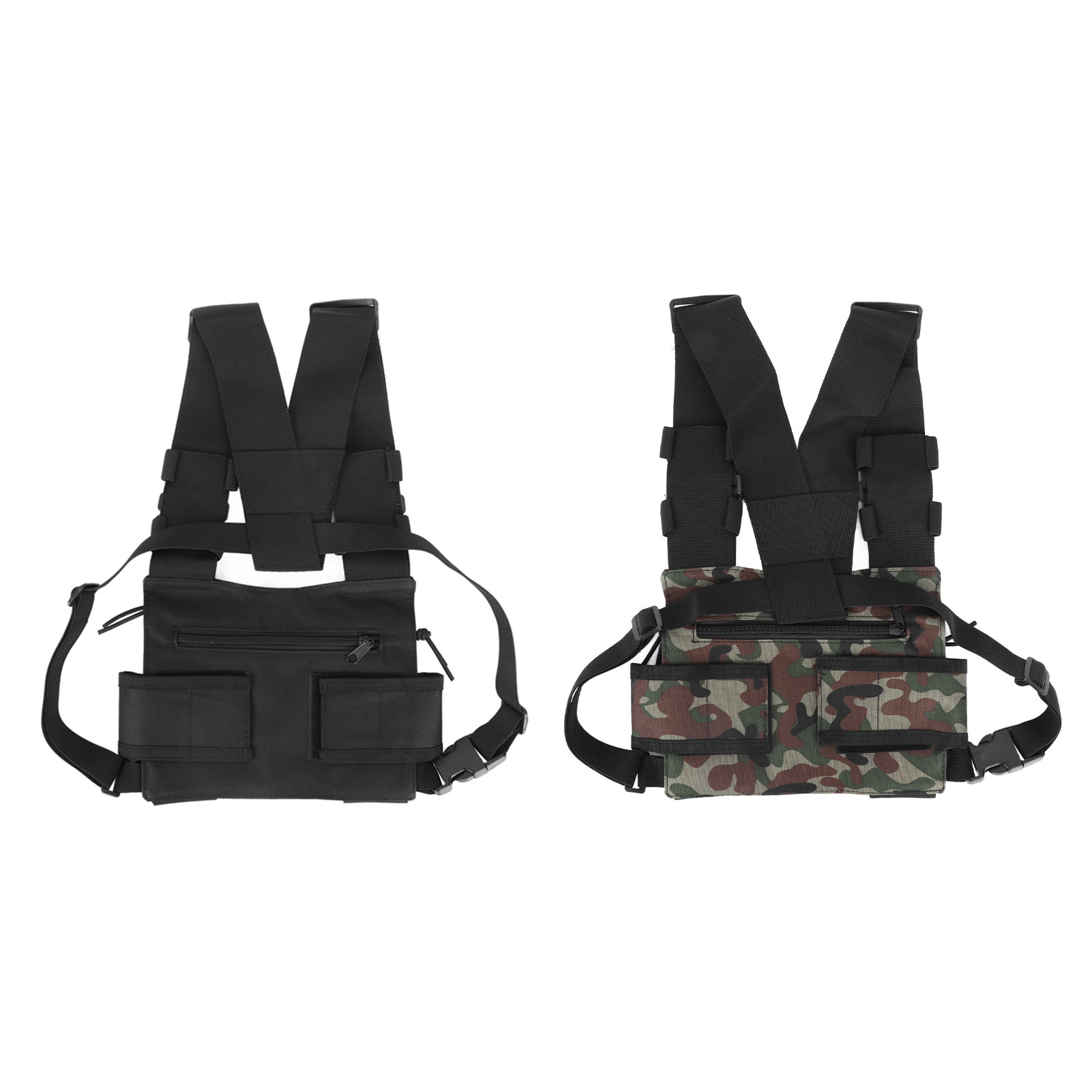 Radio Chest Harness 2 Pockets Oxford Cloth Adjustable Vest Rig Universal For DB - Zdjęcie 16 z 18