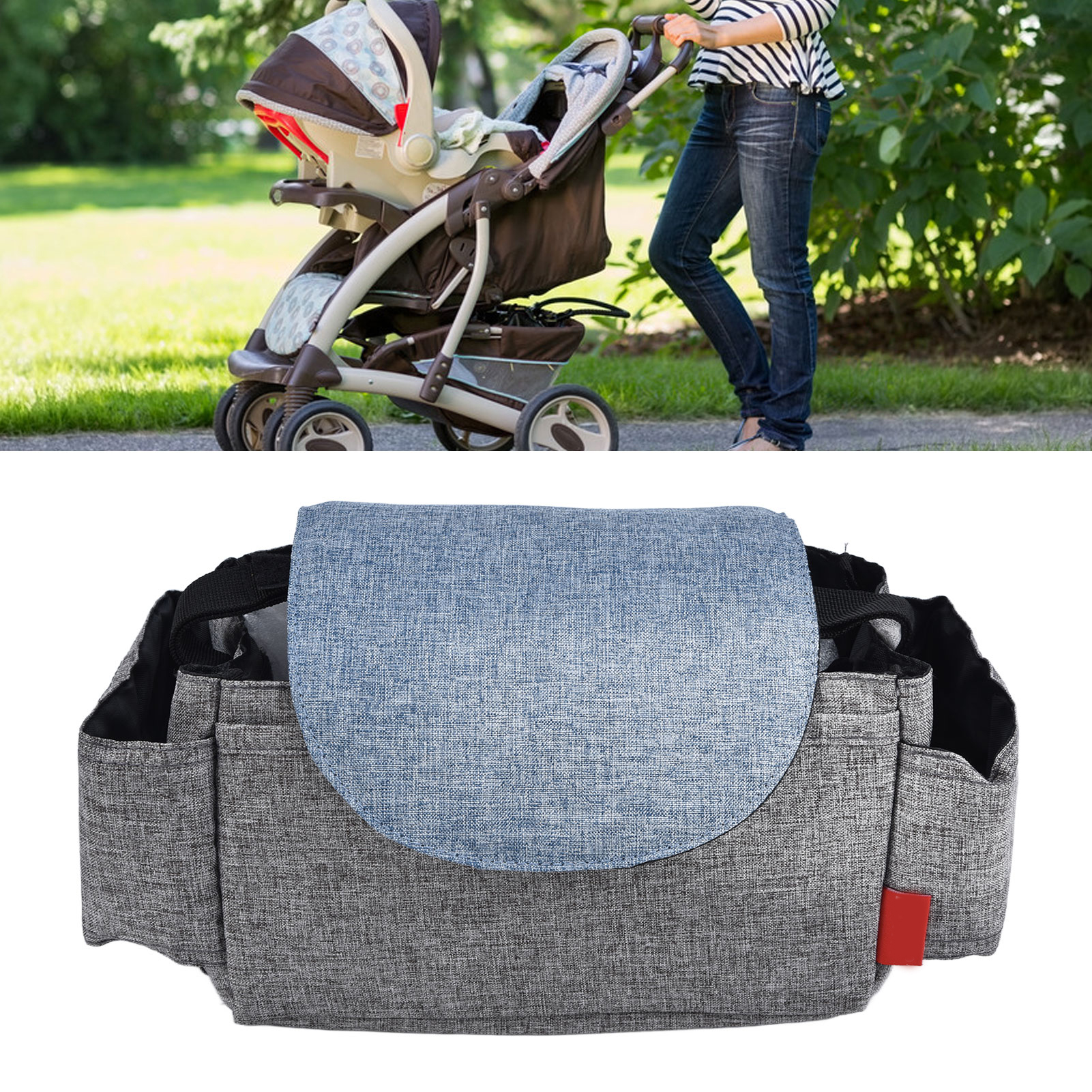 Stroller organizer store with cup holders