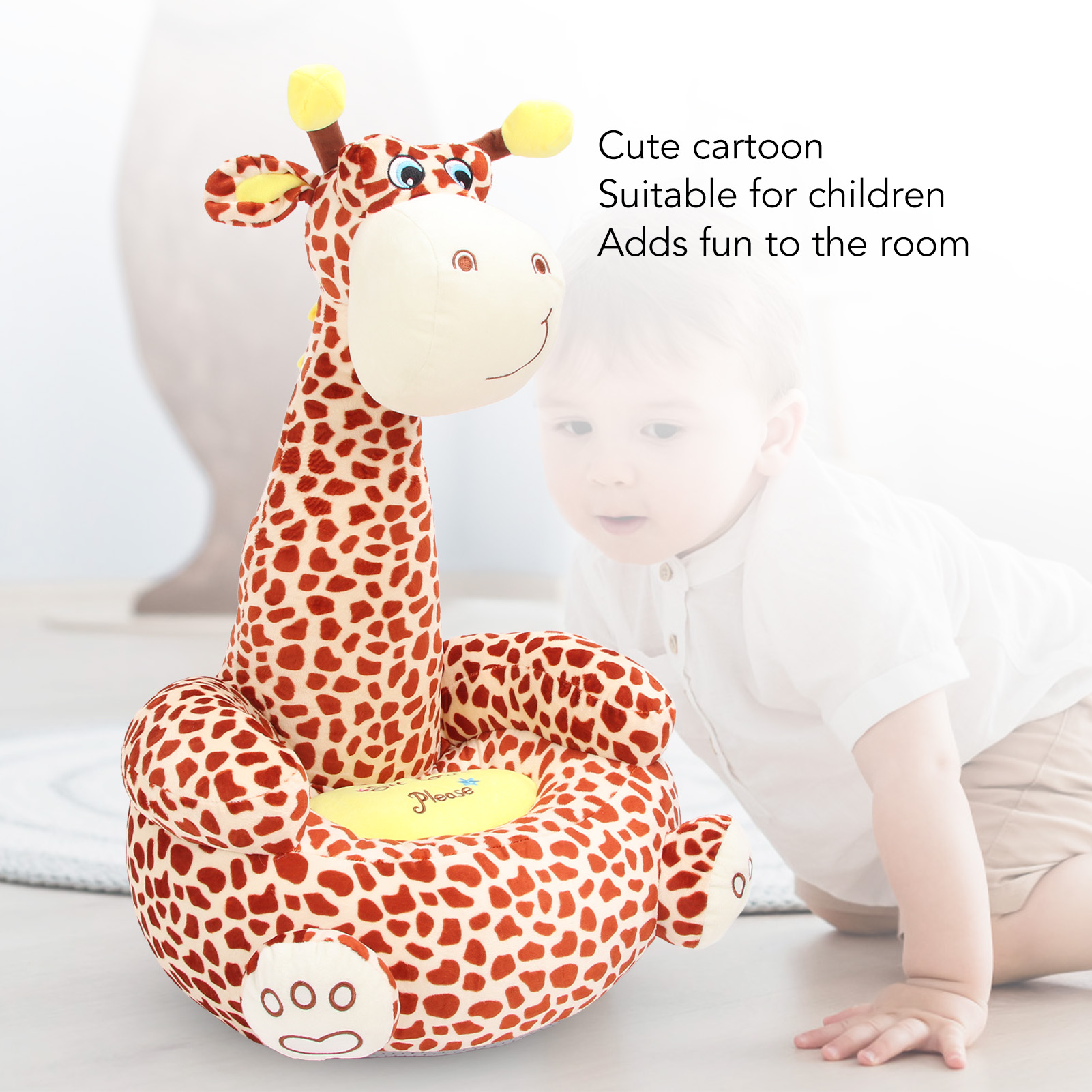 Baby Toddler Soft Plush Seat Soft Stuffed Animal Sofa Sit Up Chair Gift for Home - Picture 26 of 27