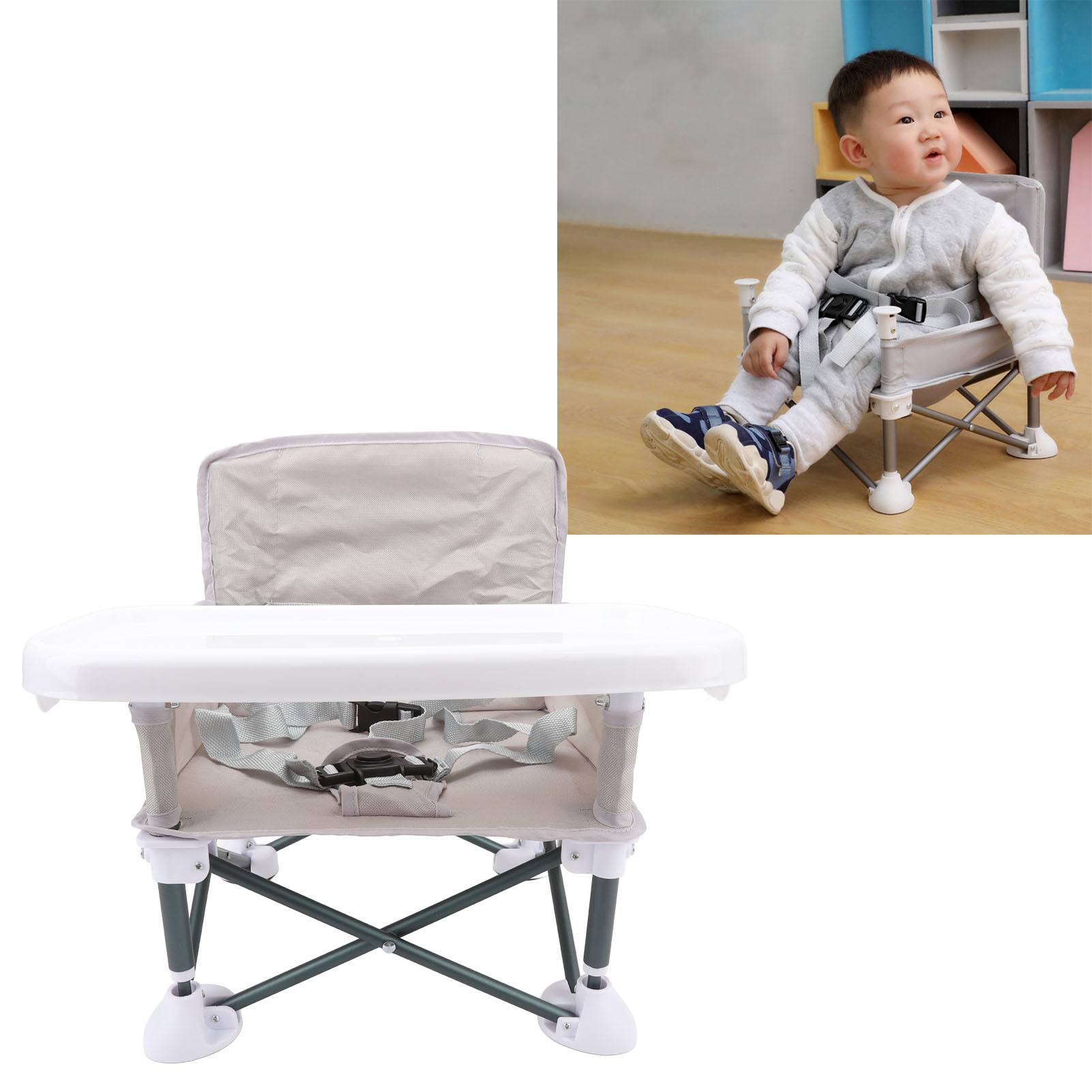 Baby Camping Chair Portable Travel Baby for Outdoor Dining Feeding Camping - Picture 13 of 21
