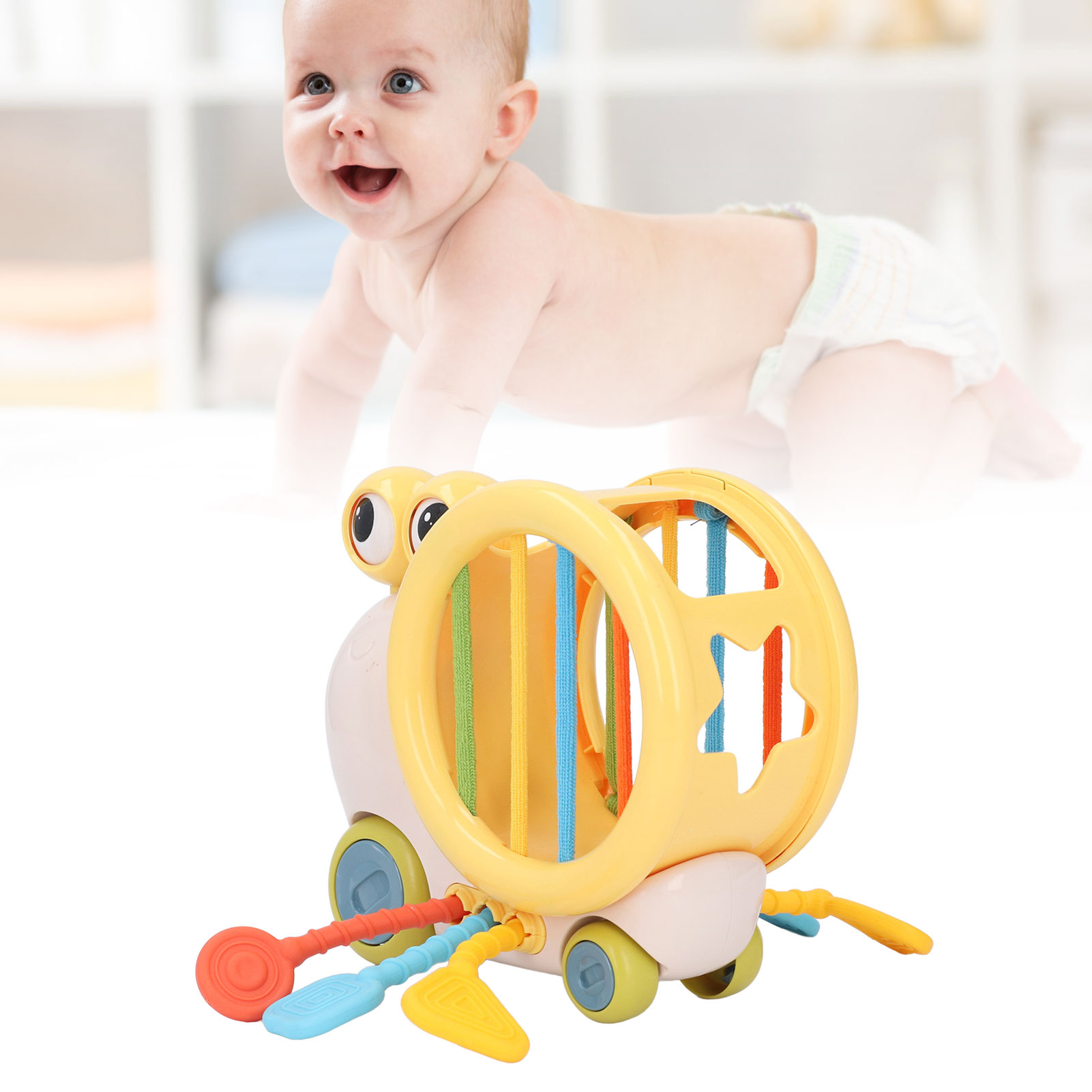 Shape Sorter Pull String Toy Fine Motor Skill Educational Silicone Pull String