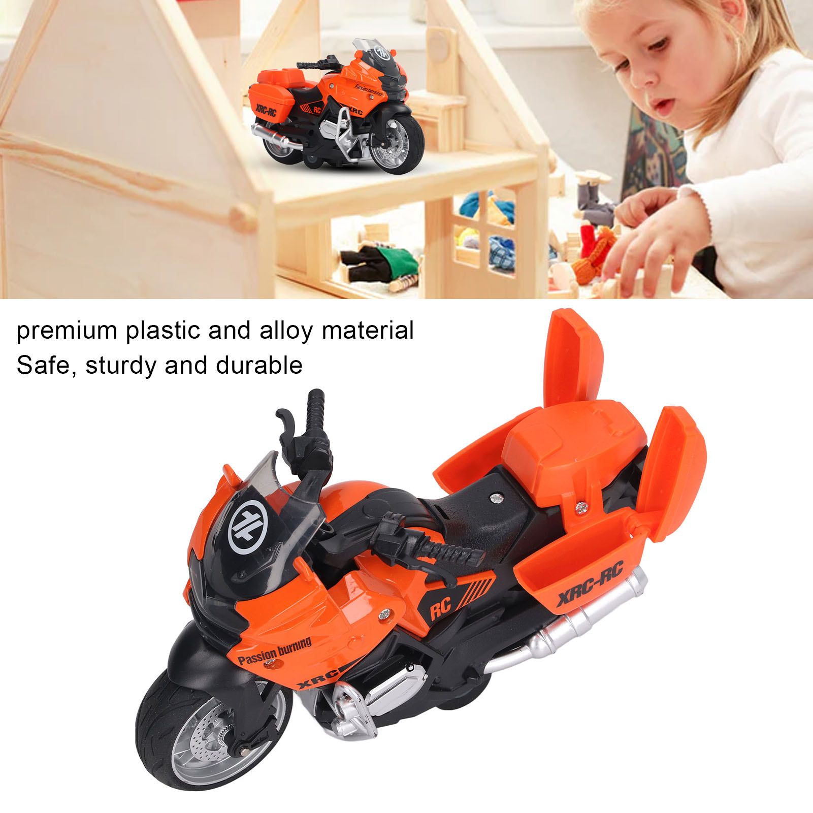 1:16 Scale Motorcycle Toy Alloy Sound Light Educational Portable Motorcycle BGS - Picture 23 of 28