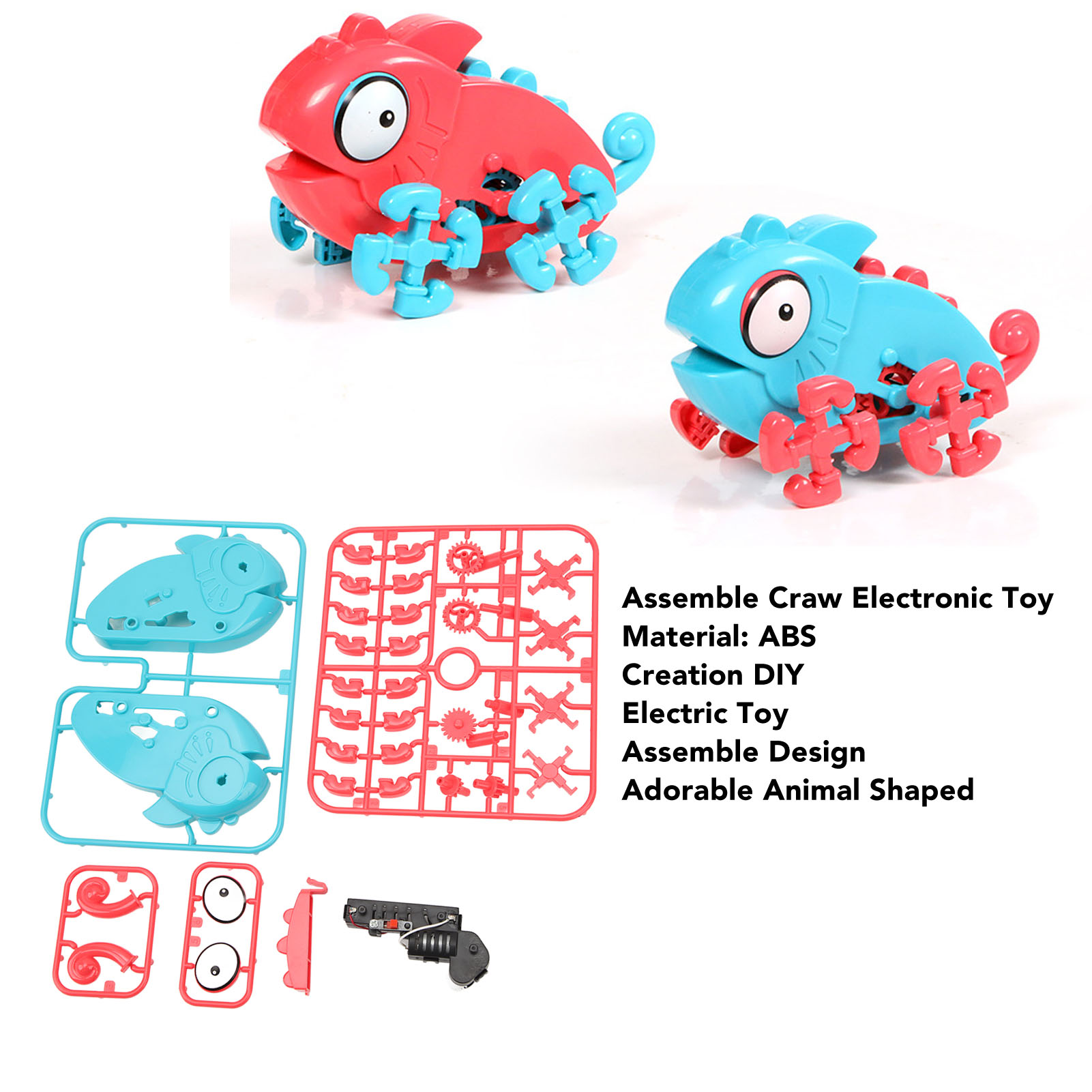 Kid Assemble Crawl Electronic Toy DIY Assembled Crawling Animal Shaped Cartoon - Picture 22 of 27
