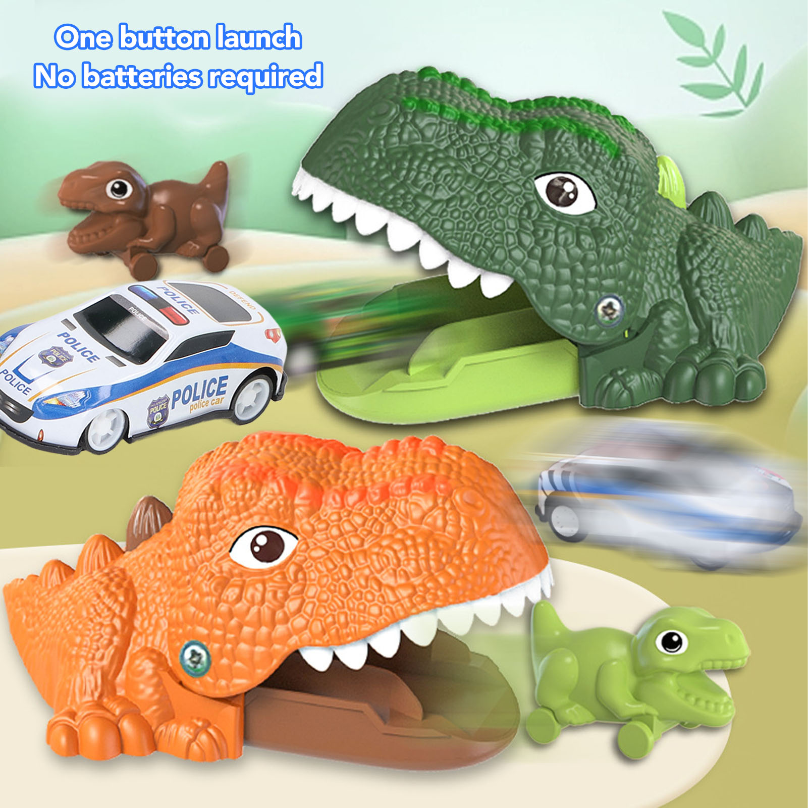 Kids Dinosaurs Car Playset One Button Push Launch Dinosaurs Vehicle Toy &sw - Picture 18 of 18
