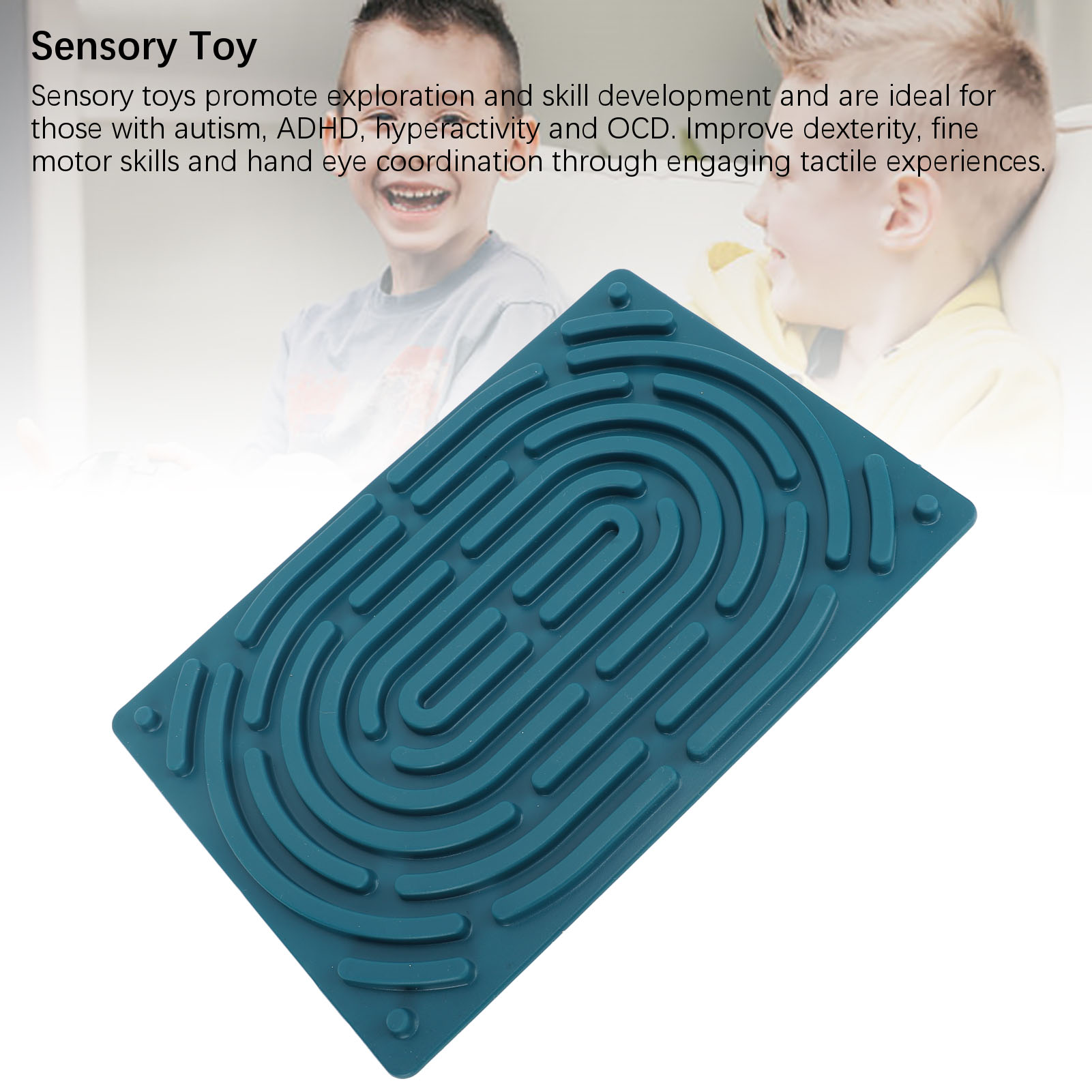 Sensory Activity Board Double Side Silicone Calm Down Toy For ADHD Autism - Picture 32 of 33