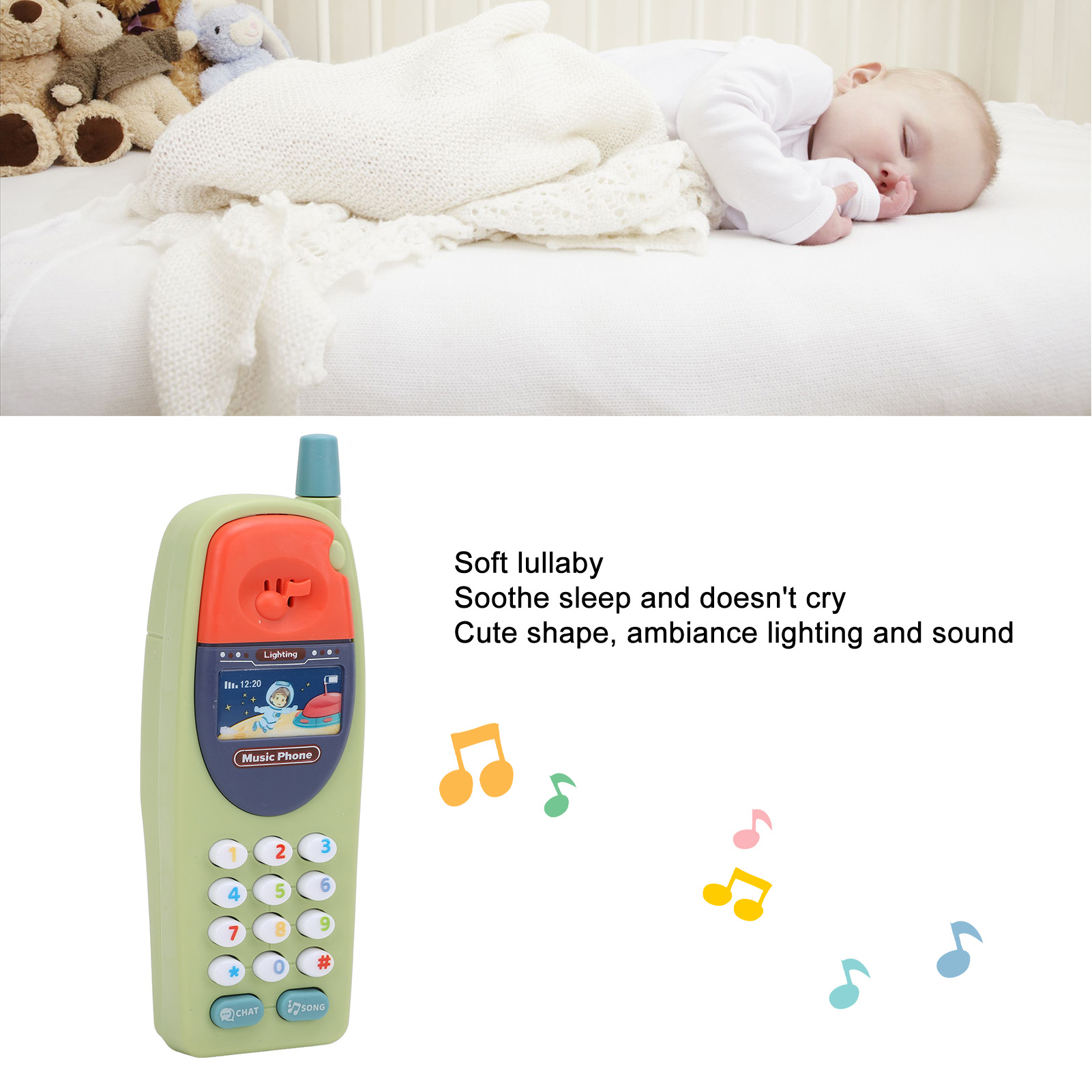 Babys Spielzeug Telefon Kleinkinder Handy Kunststoff Musik Telefon Modell - Bild 28 von 35