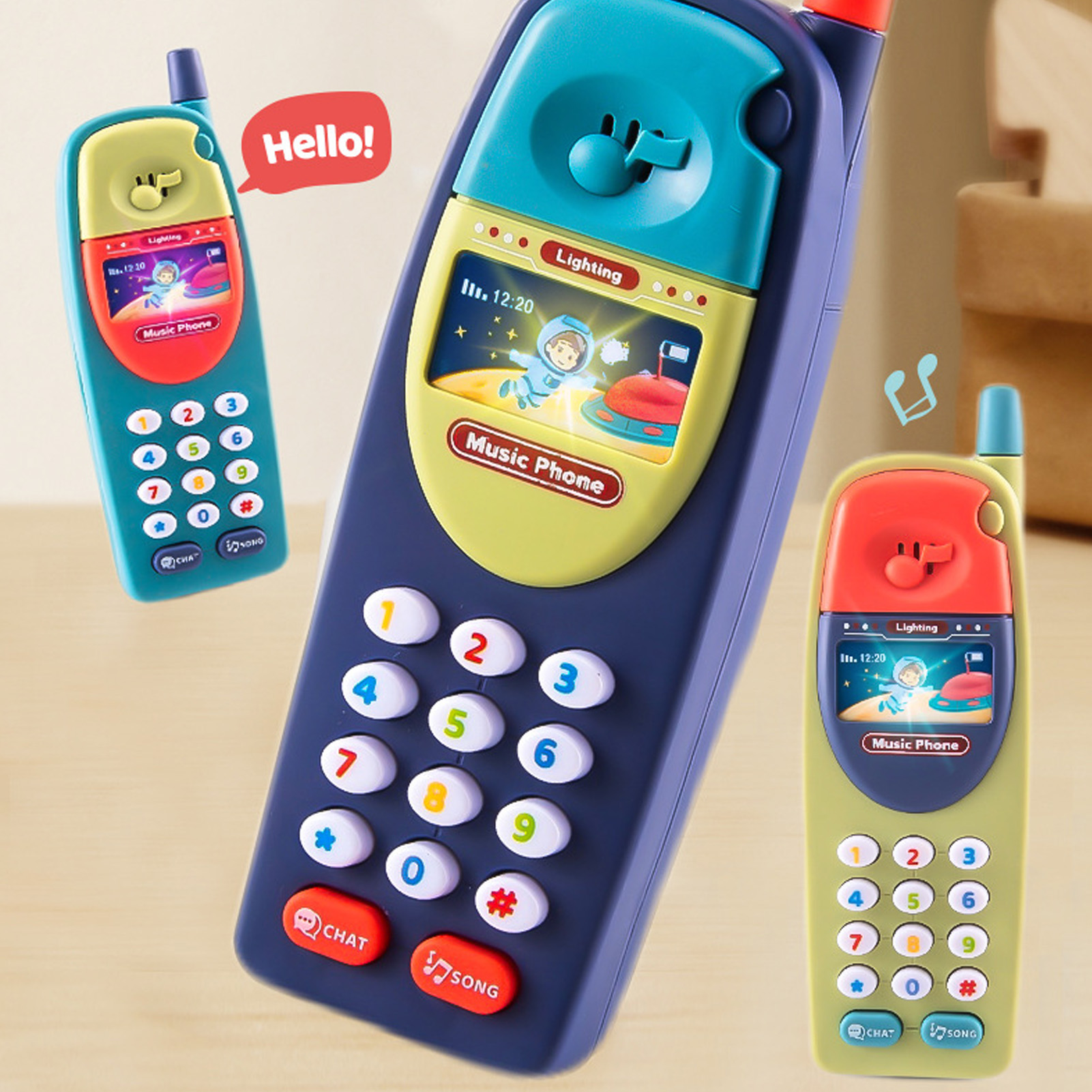 Babys Spielzeug Telefon Kleinkinder Handy Kunststoff Musik Telefon Modell - Bild 25 von 35
