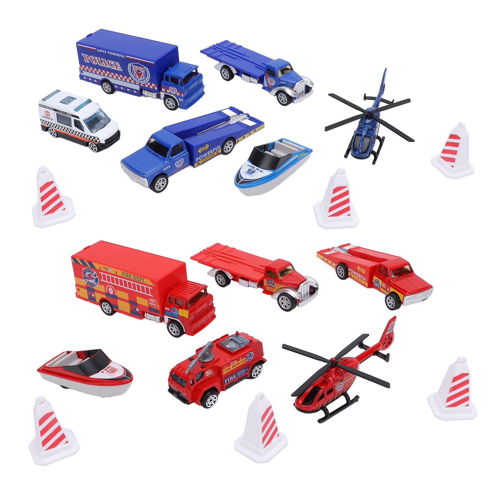 6pcs Fire Car Toy Set Firetruck Vehicle Airplane Boat Ornaments Playset - Picture 27 of 30