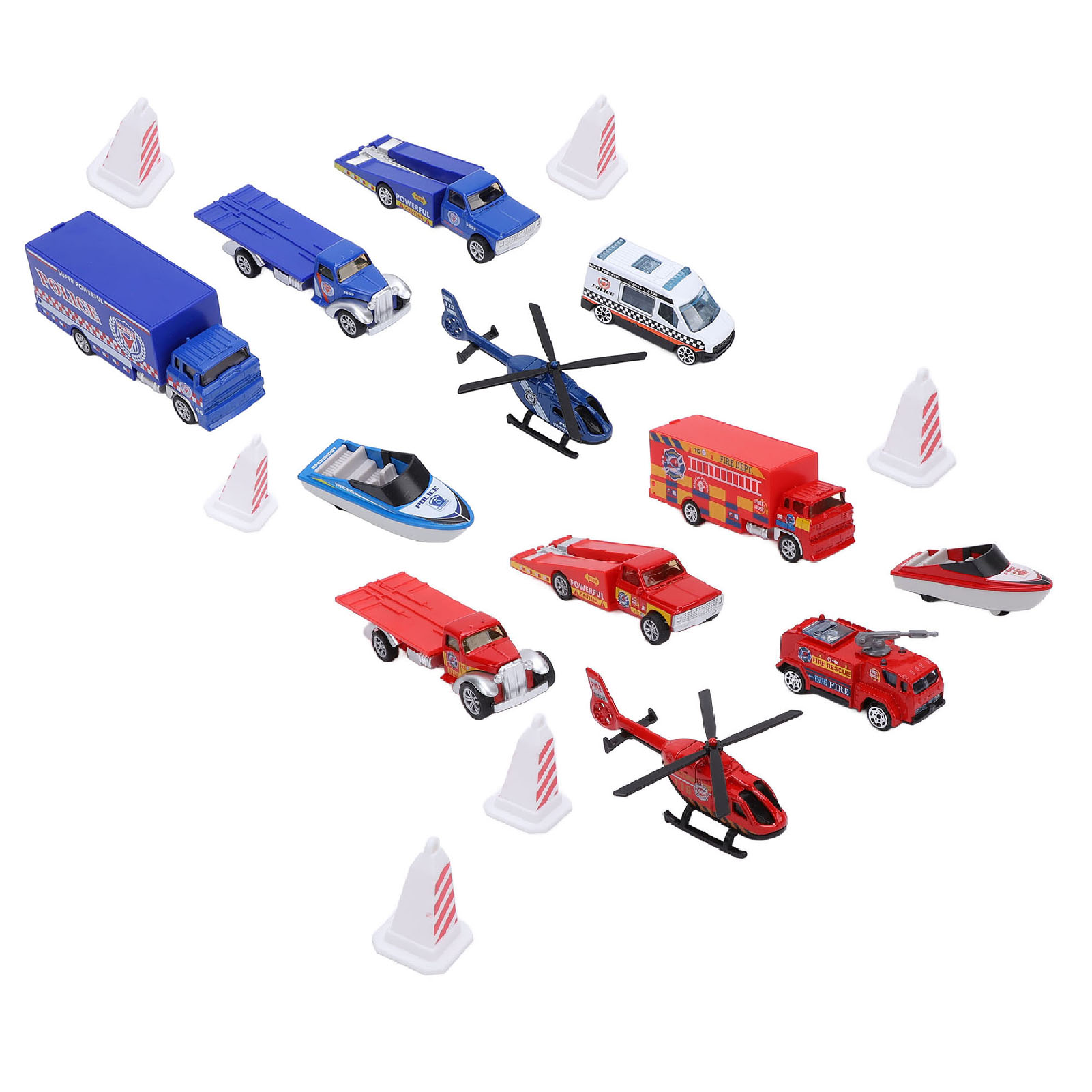 6pcs Fire Car Toy Set Alloy Firetruck Vehicle Airplane Boat Ornaments Playset - Picture 29 of 30
