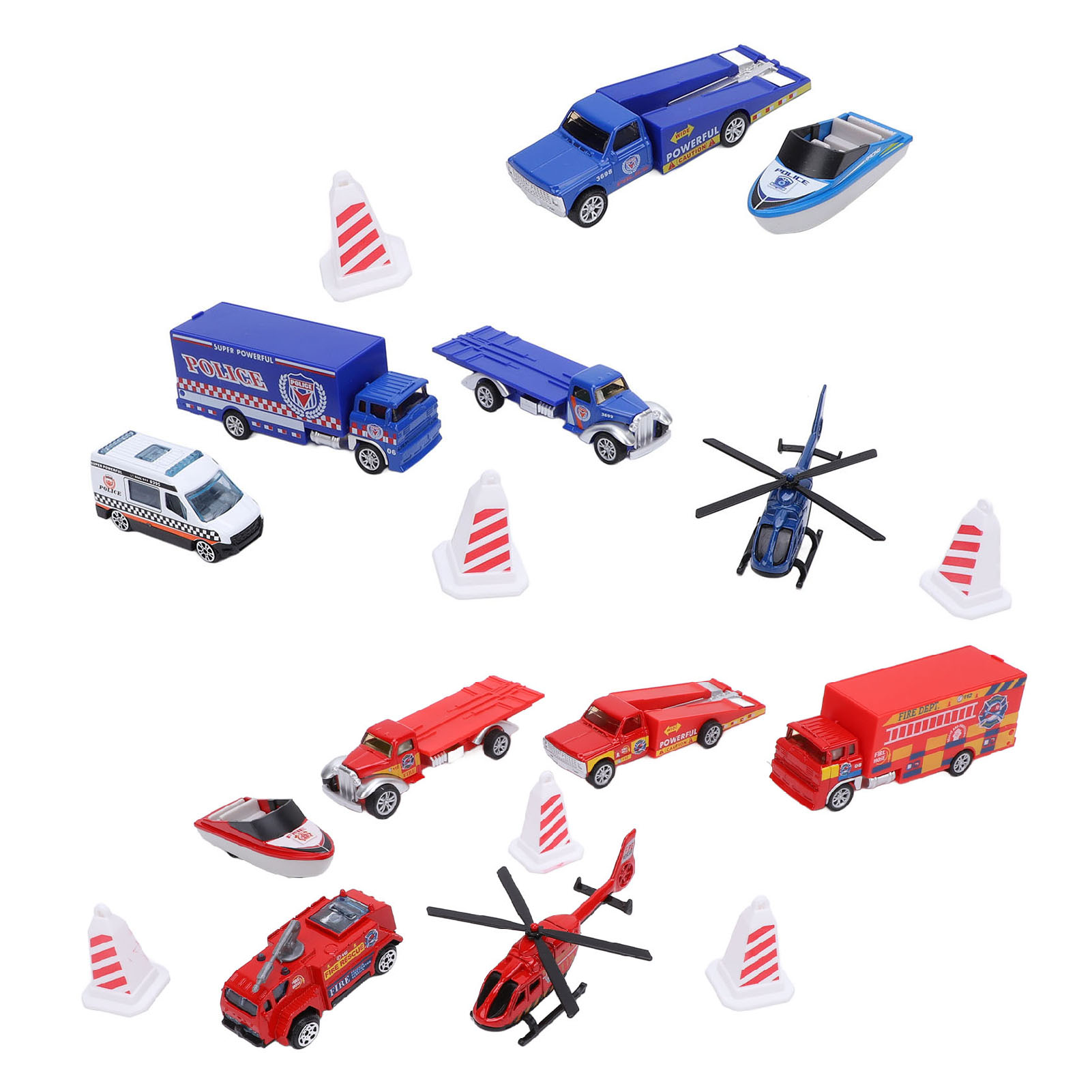 6pcs Fire Car Toy Set Alloy Firetruck Vehicle Airplane Boat Ornaments Playset - Picture 27 of 30