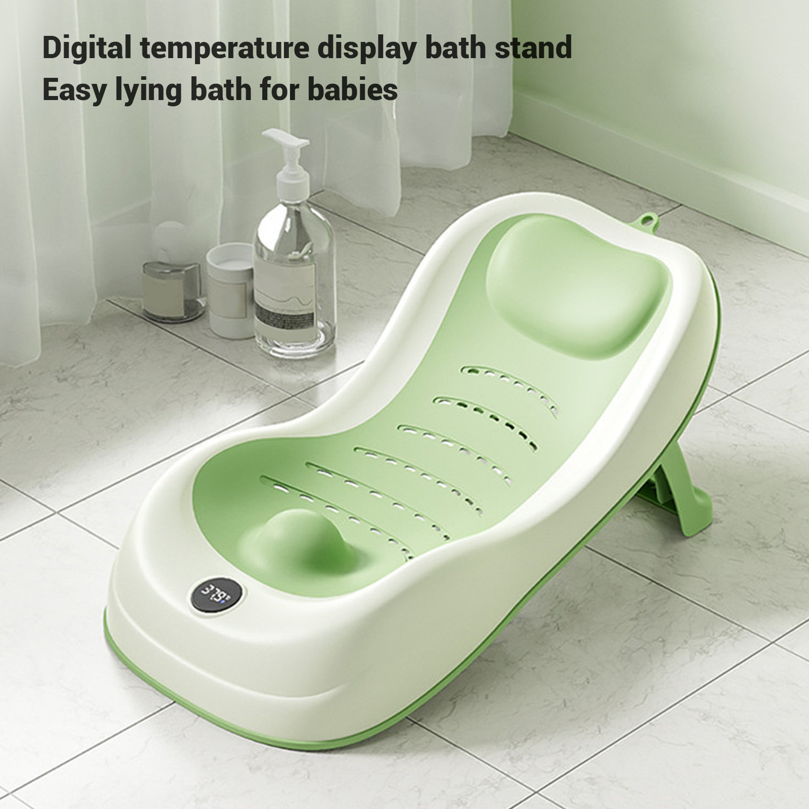 Baby Bath Support Bathtub With Thermometer Sink Baby Kids Bath Tub Support - Picture 20 of 21