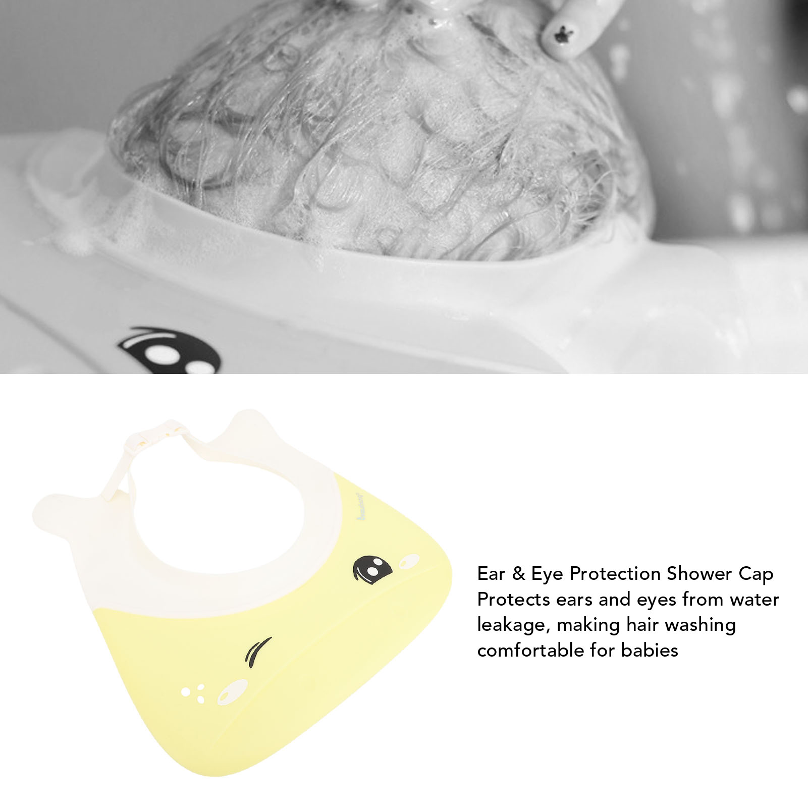 Kids Shower Hat Non Slip Adjustable Ear Eye Protective Baby Bathing Cap For NEW