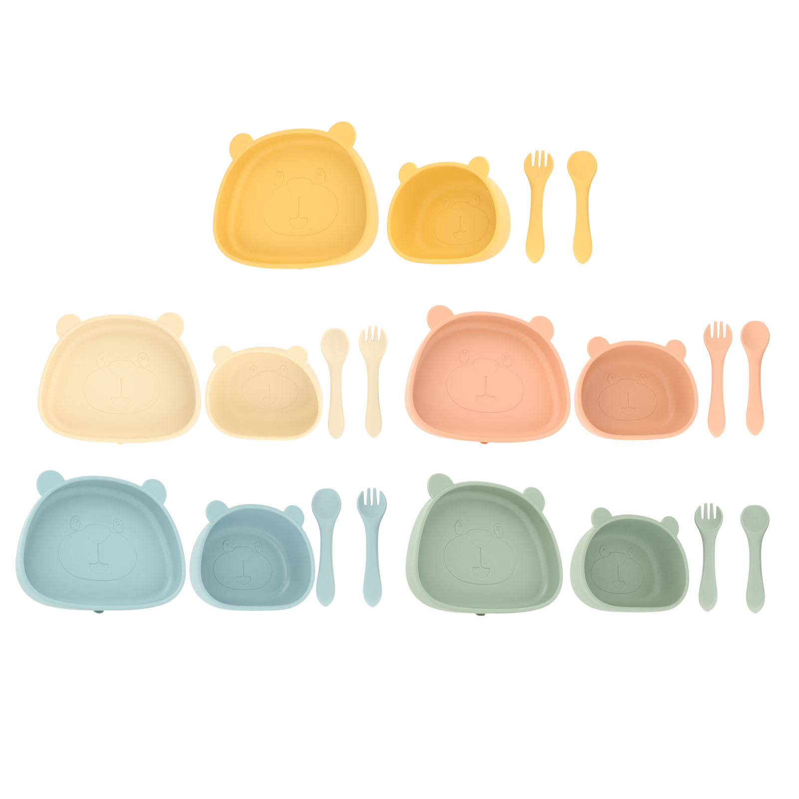 4pcs Children Plate Utensils Set Silicone Suction Bowls Set For Toddler &sw - Picture 20 of 27
