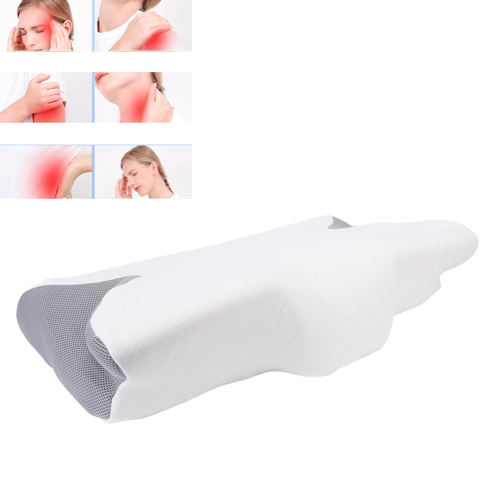 Almohada de espuma viscoelástica para el cuello para dormir rebote lento cubierta extraíble suministros nuevo - Imagen 23 de 28
