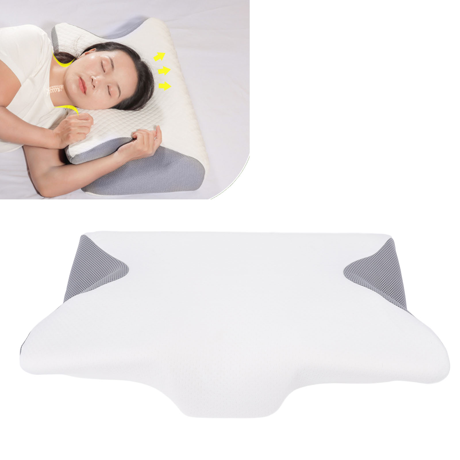 Almohada de espuma viscoelástica para el cuello para dormir rebote lento cubierta extraíble suministros nuevo - Imagen 25 de 28