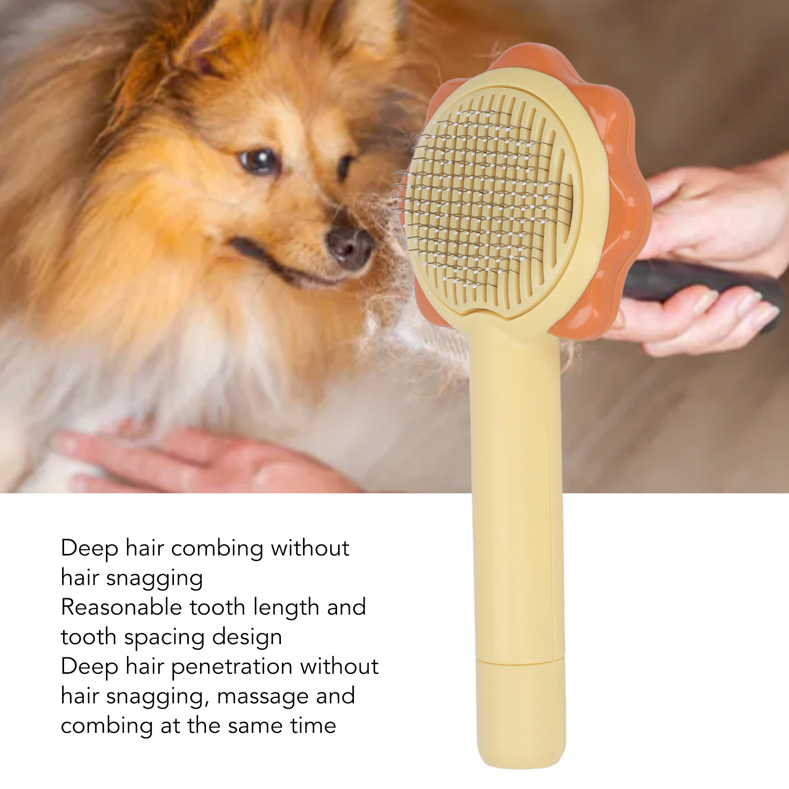Cat Grooming Brush Self Cleaning Hair Removal Pet Shedding Brush For Long Short - Picture 30 of 33