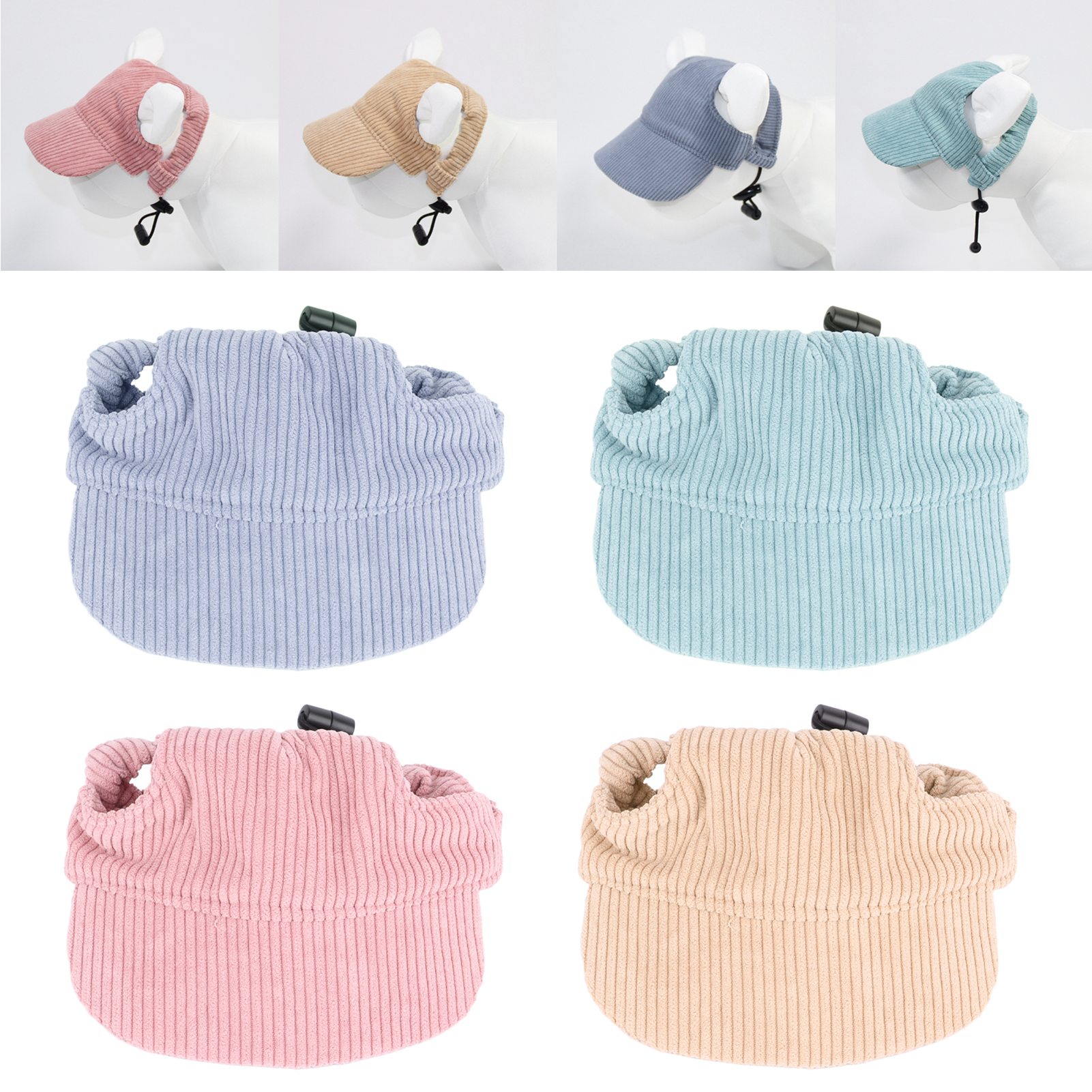 Summer Pet Sun Hat Adjustable Corduroy Casual Pet Hat Lightweight Stylish Pet - Picture 40 of 46