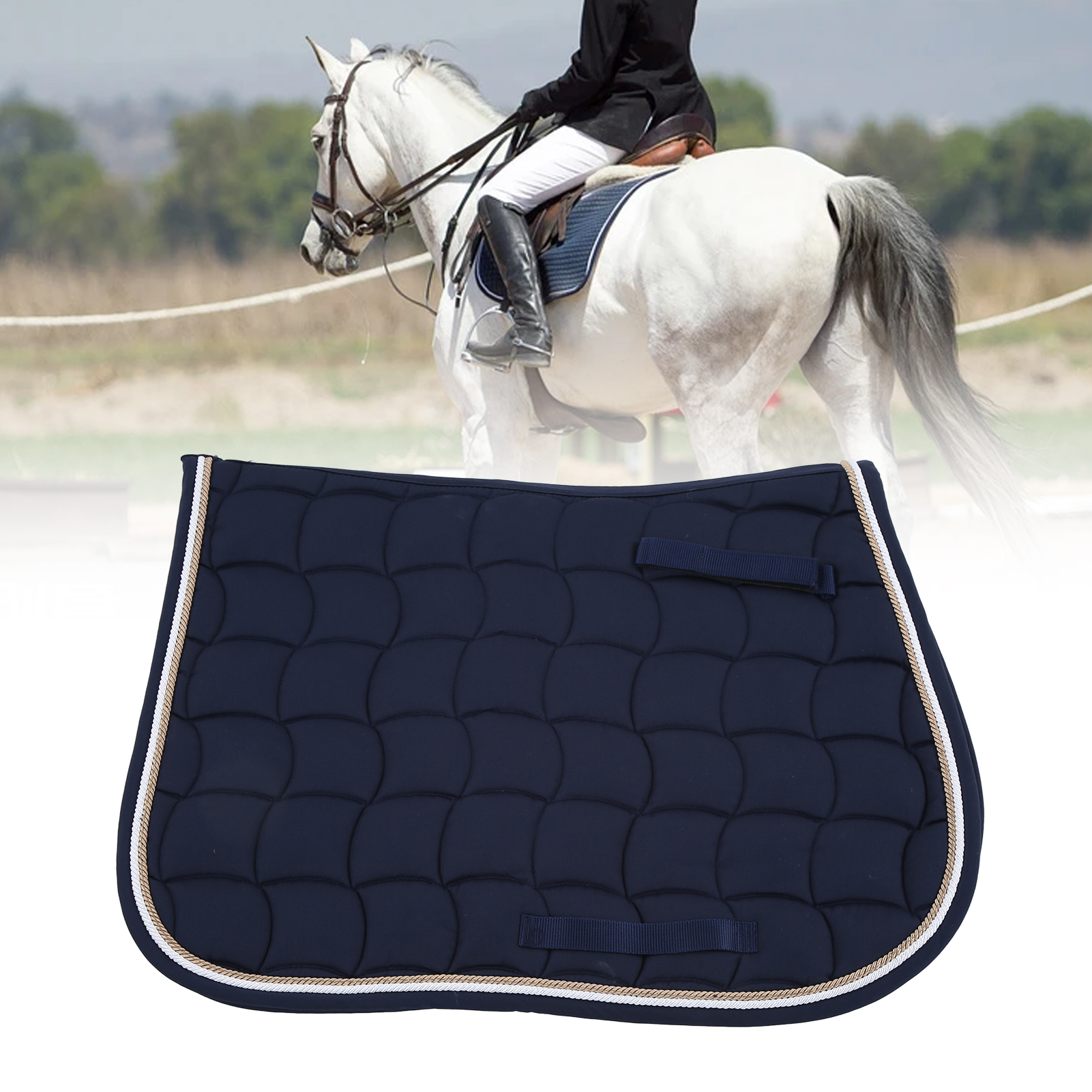 Saddle Pad Soft Breathable All Purpose Double Rope Saddle Pad With Hand Strap