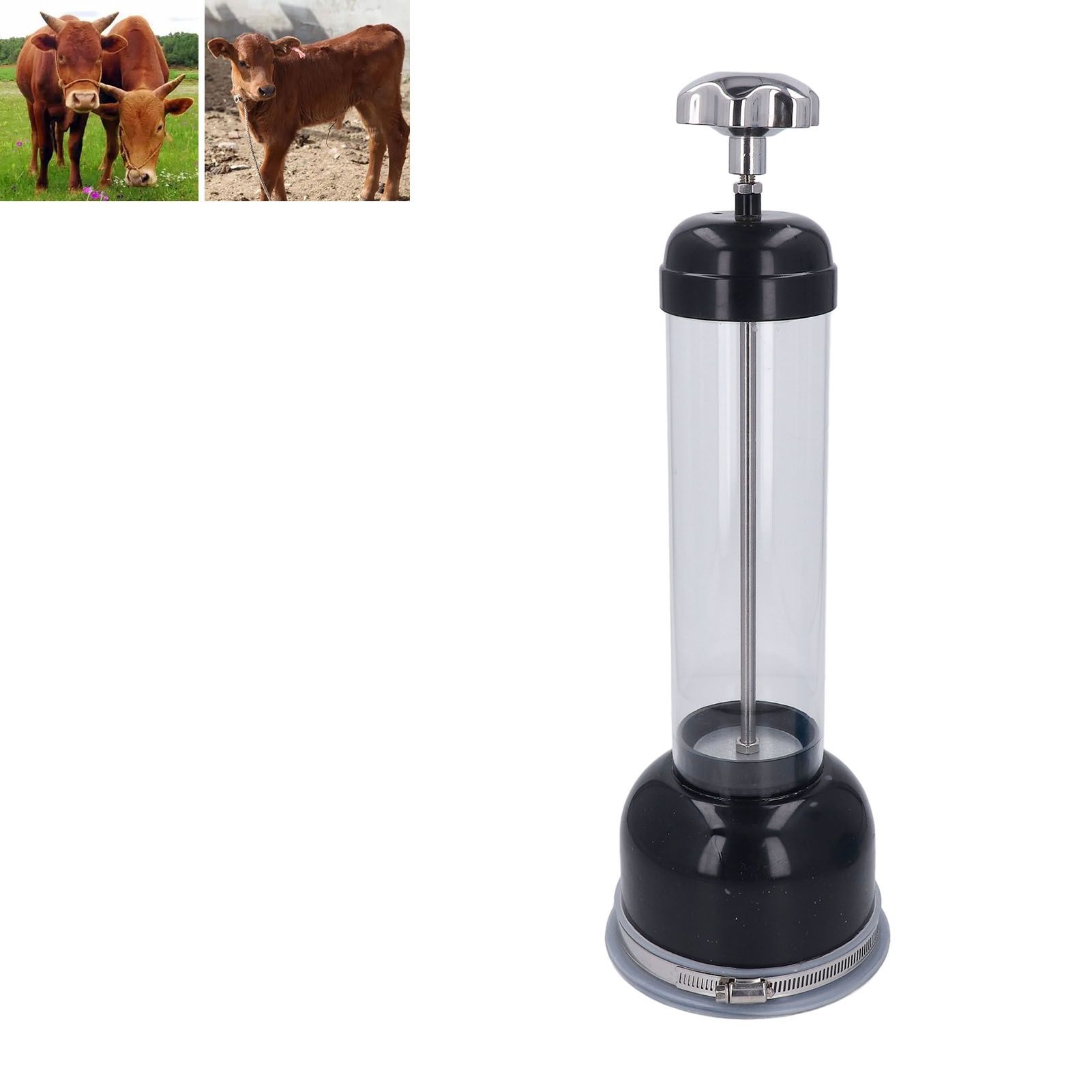 Calf Breathing Pump Stainless Steel Adjustable Suction Portable Newborn Calf