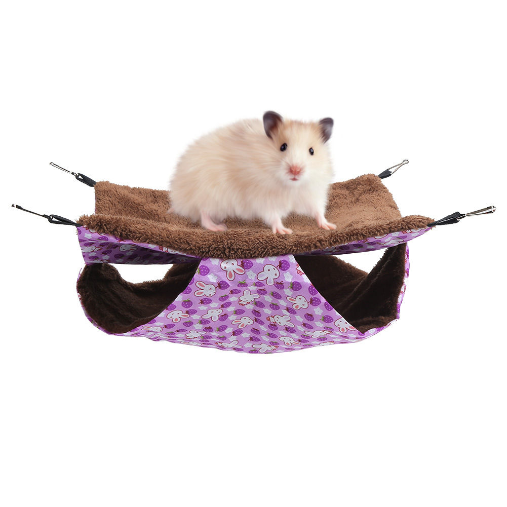 Purple Rabbit Double Layer Interlayer Warm Hammock Hanging Bed House Sleeping