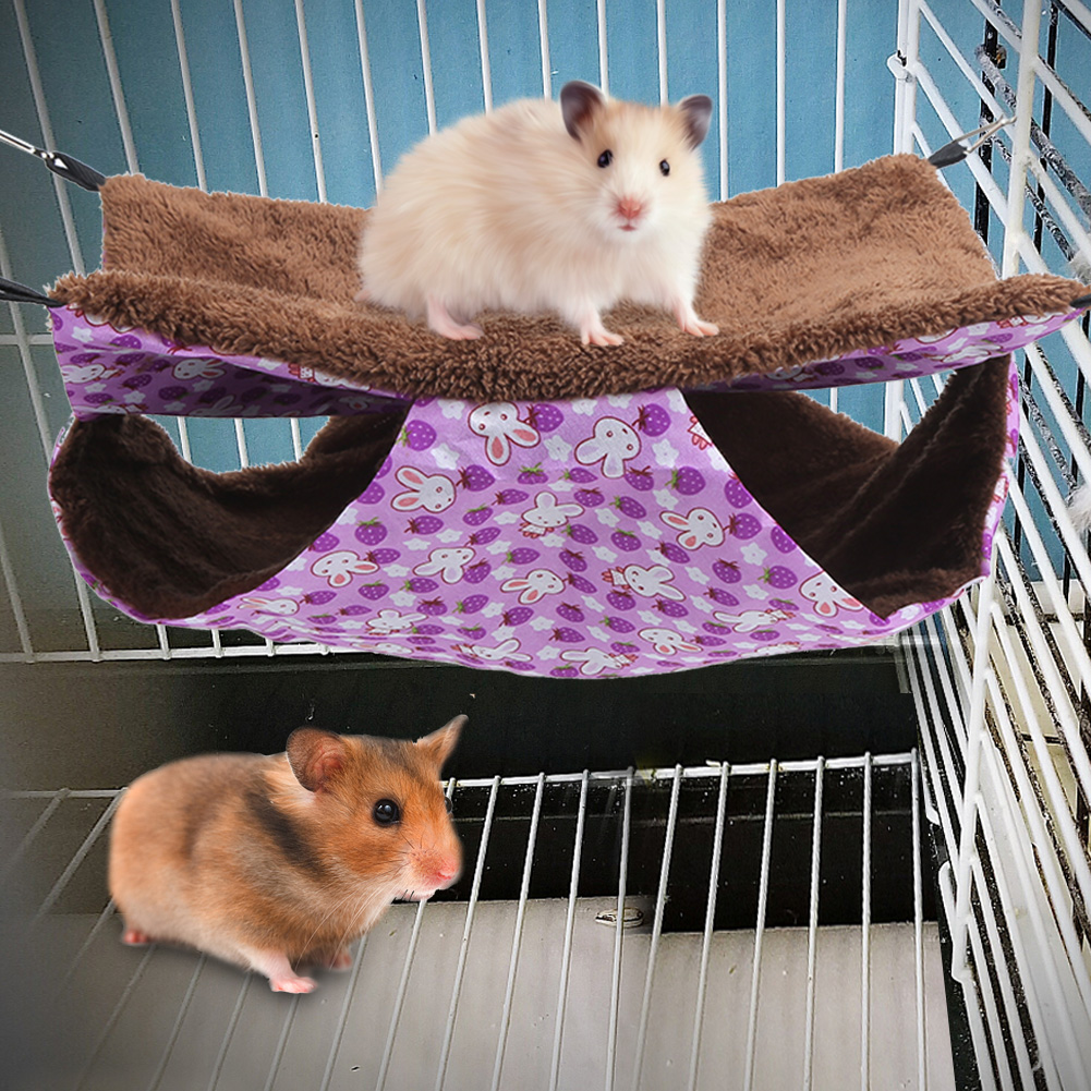 Purple Rabbit Double Layer Interlayer Warm Hammock Hanging Bed House Sleeping