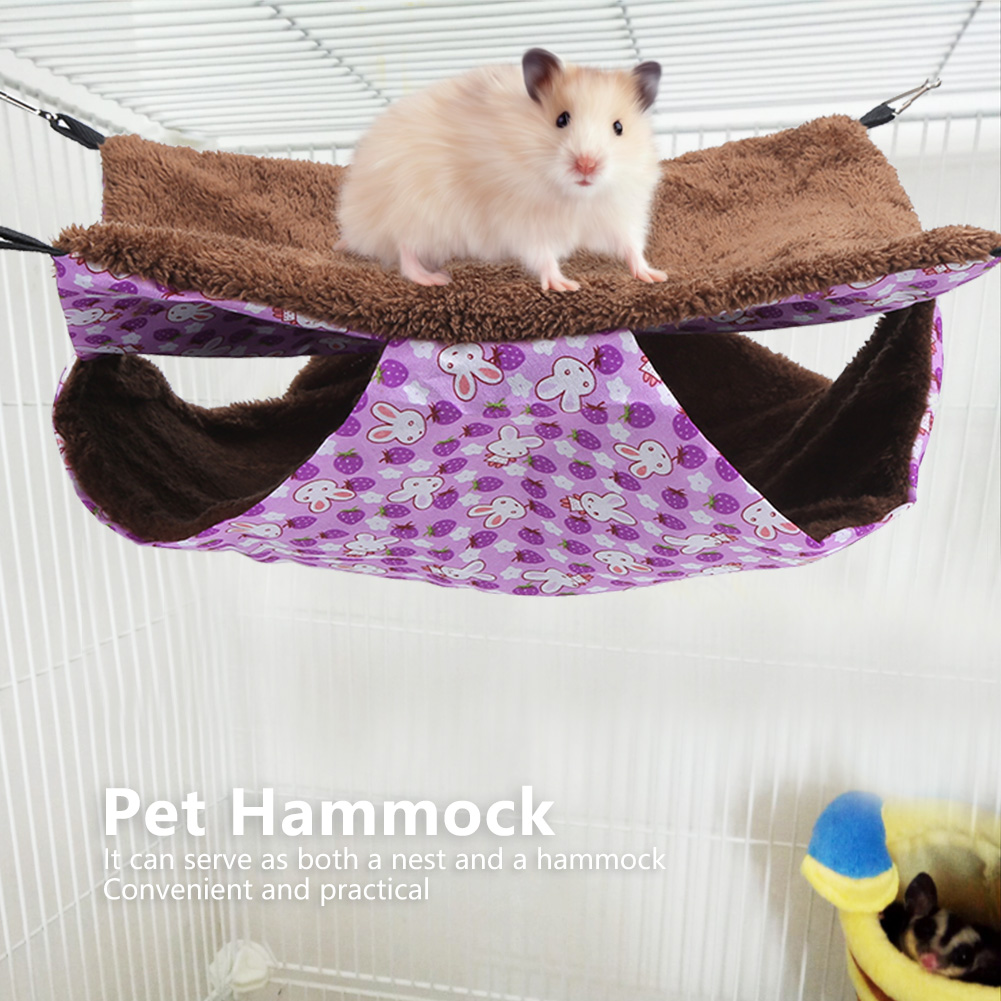 Purple Rabbit Double Layer Interlayer Warm Hammock Hanging Bed House Sleeping