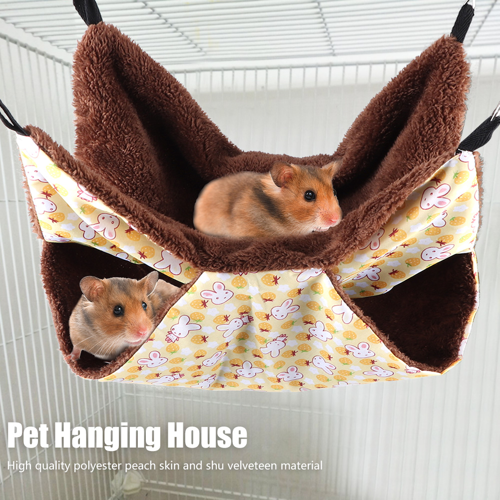 Yellow Rabbit Double Layer Interlayer Warm Hammock Hanging Bed House Sleeping