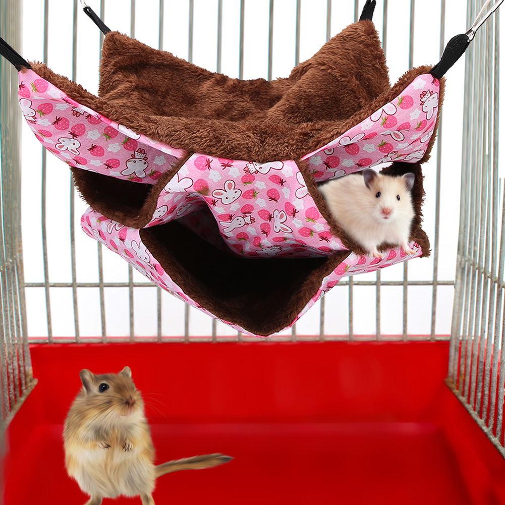Three Layer Small Pet Warm Hammock Hanging Bed Sleeping Bag For Hamster Sugar