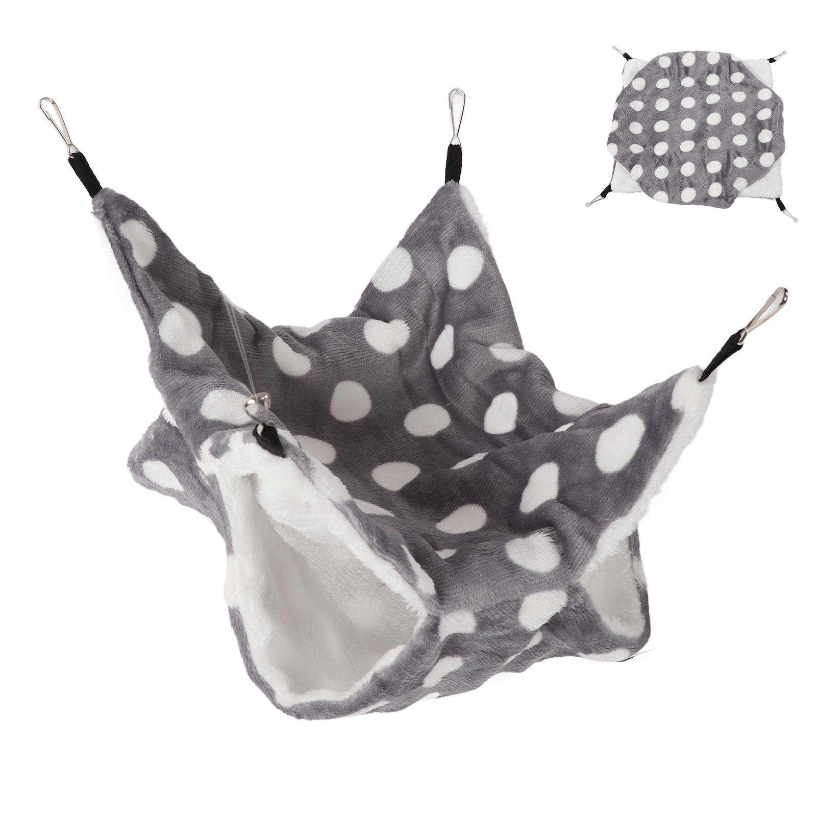 3 Layer Small Animal Hammock Safe Soft Plush Warm Hanging Squirrel Sleeping