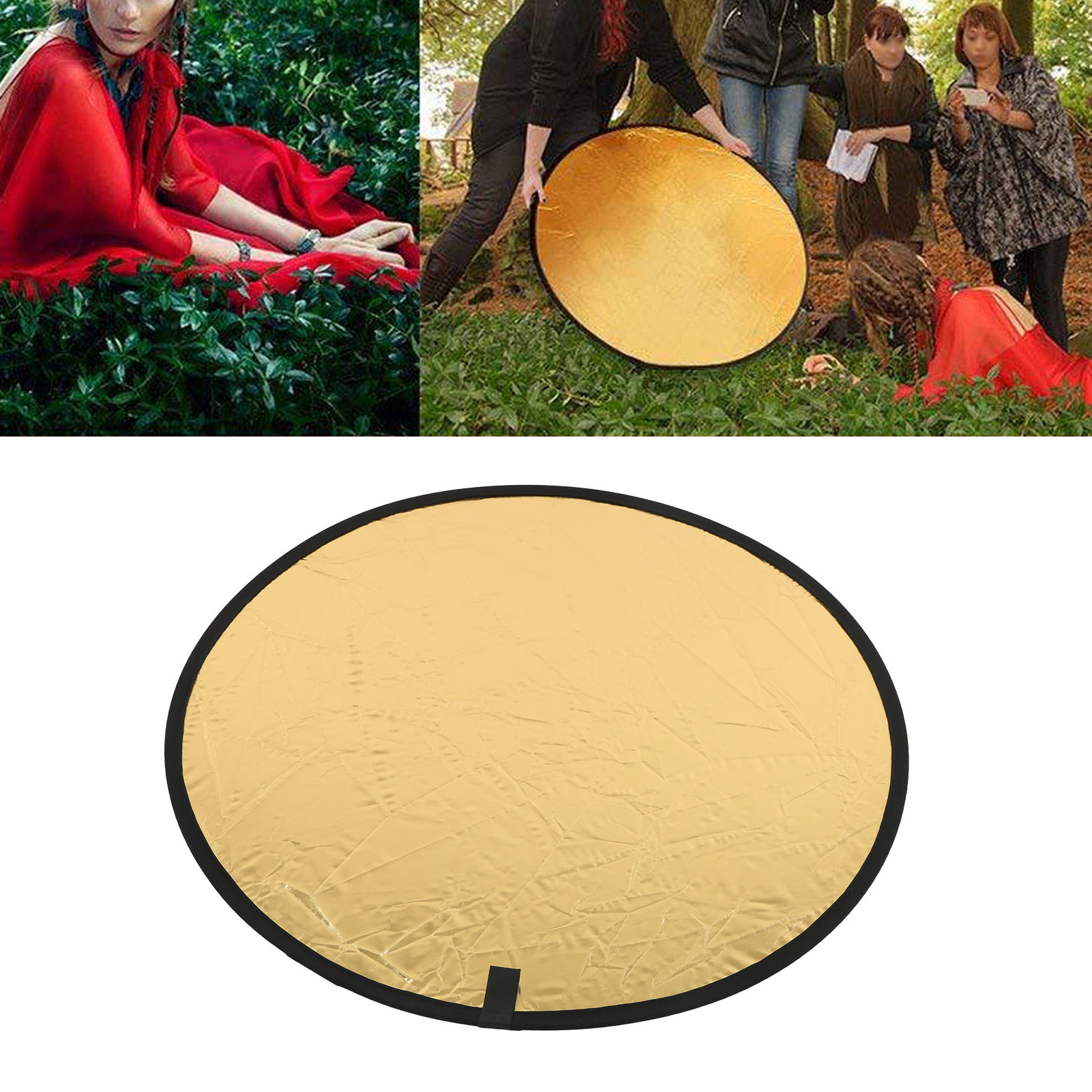 Silver Gold 2 In 1 Reflector Portable Mini Round Light Reflector