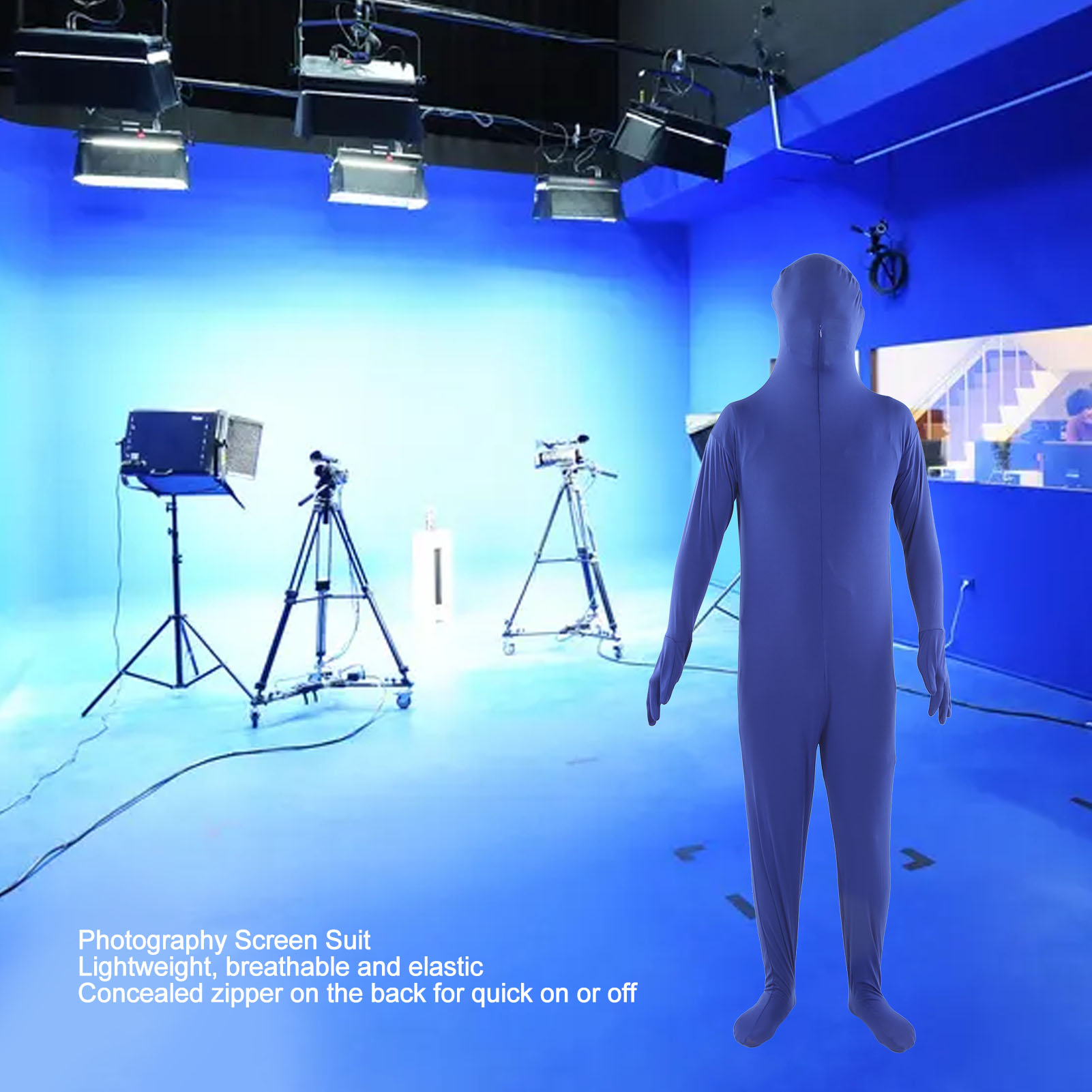 Bildschirm Chromakey Anzug Kostüm Studio Keying Hintergrund Bodysuit Für Fo DTS - Picture 33 of 33