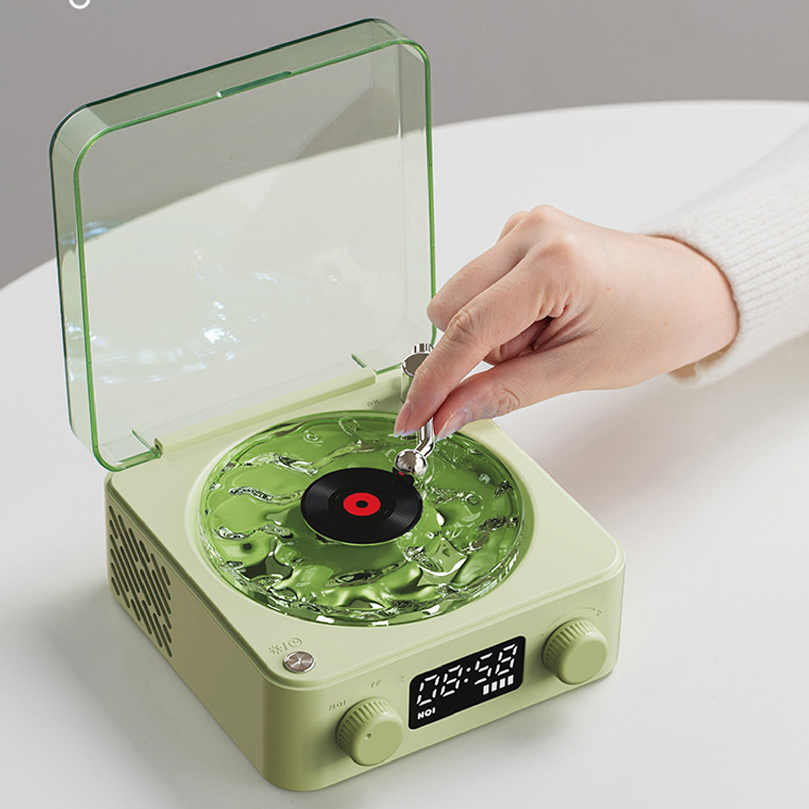 Waves Player Cordless Compact Stereo Sound Ambient Light Creative Present Po NEW - Bild 17 von 18