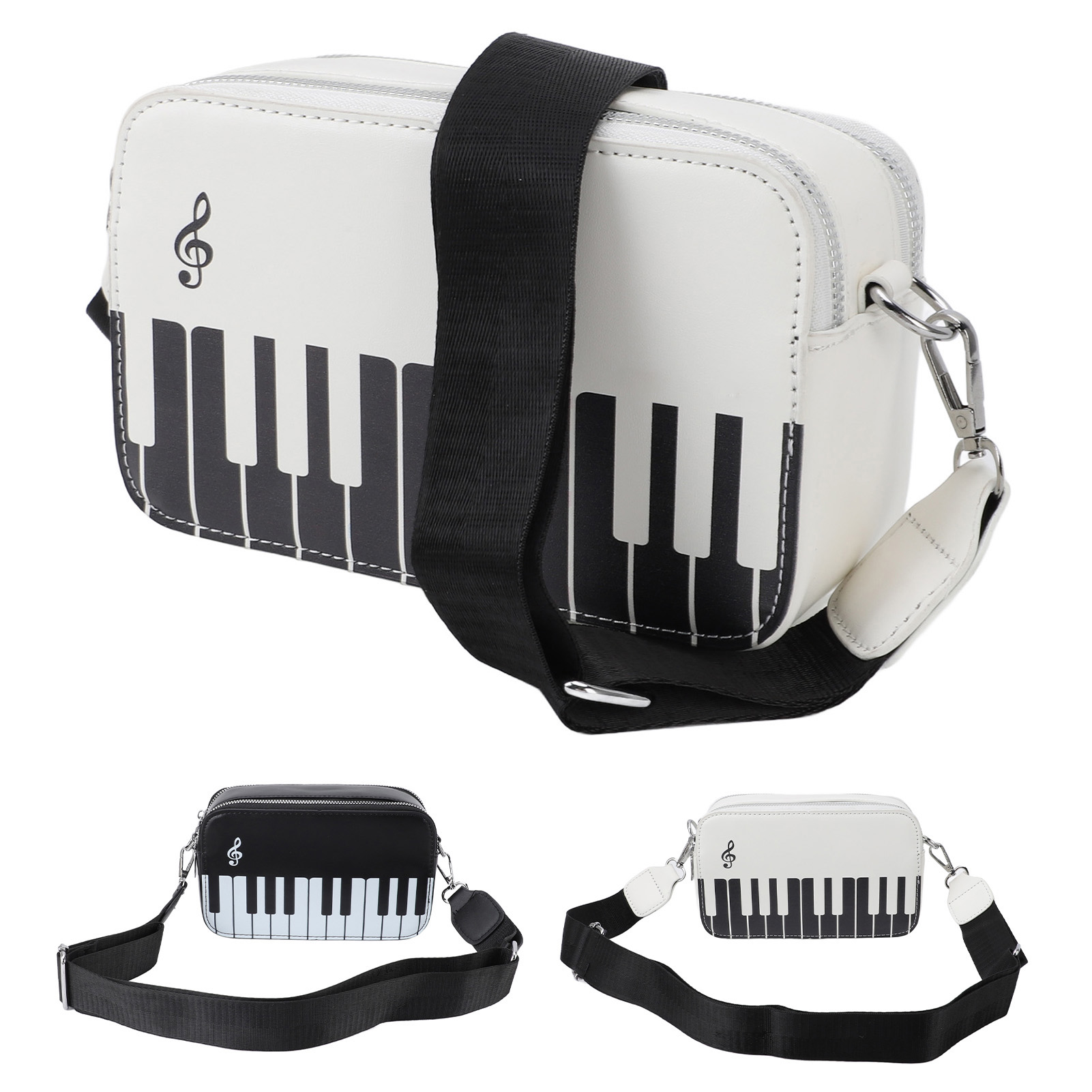 Mujeres Bolso de Hombro Diseño de Piano Moda Cuero PU Cartera de Hombro con Kit - Imagen 28 de 30