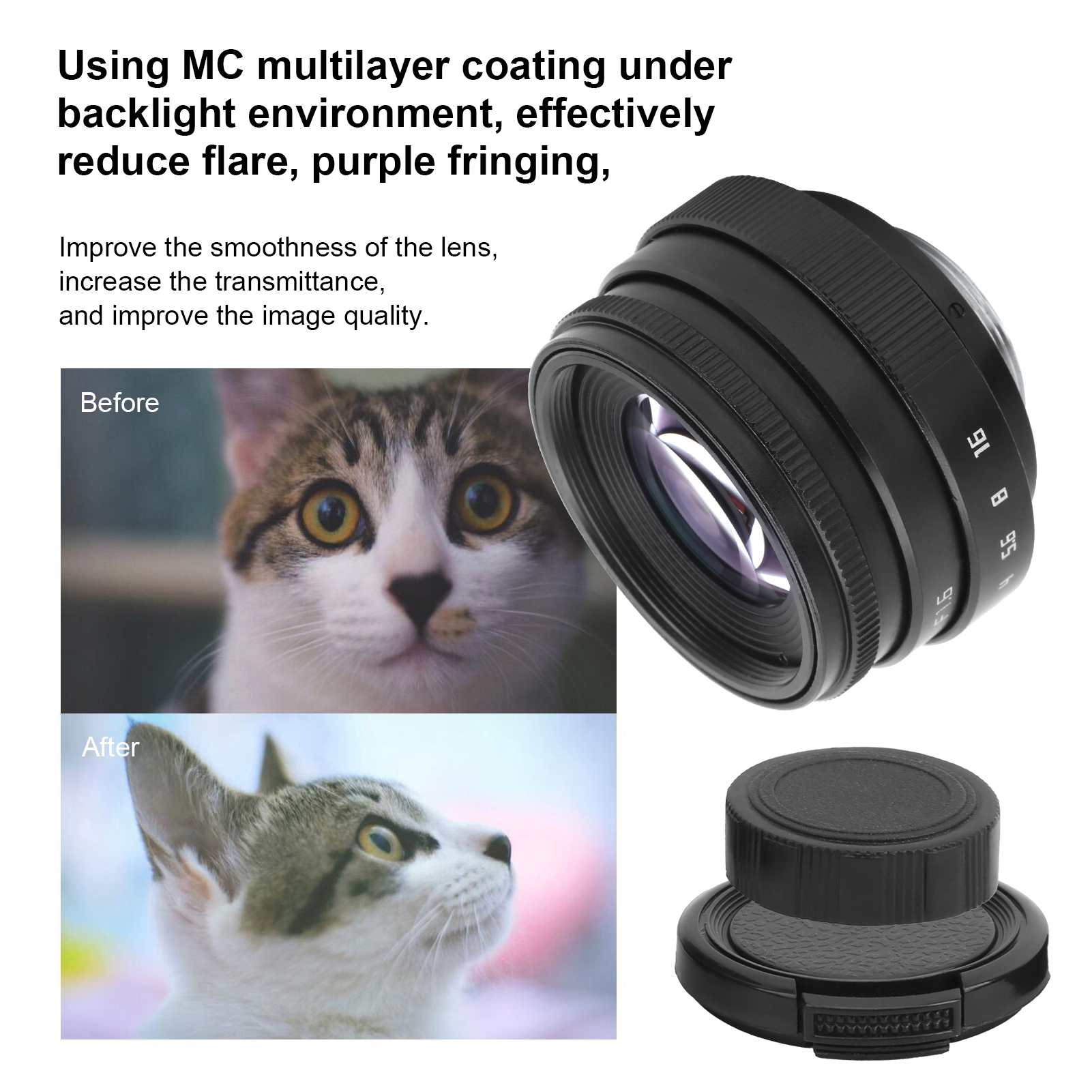 35mm F1.6 C Mount Large Aperture Manual Fixed Focus Portrait Camera Lens Acc DOB - Picture 9 of 13