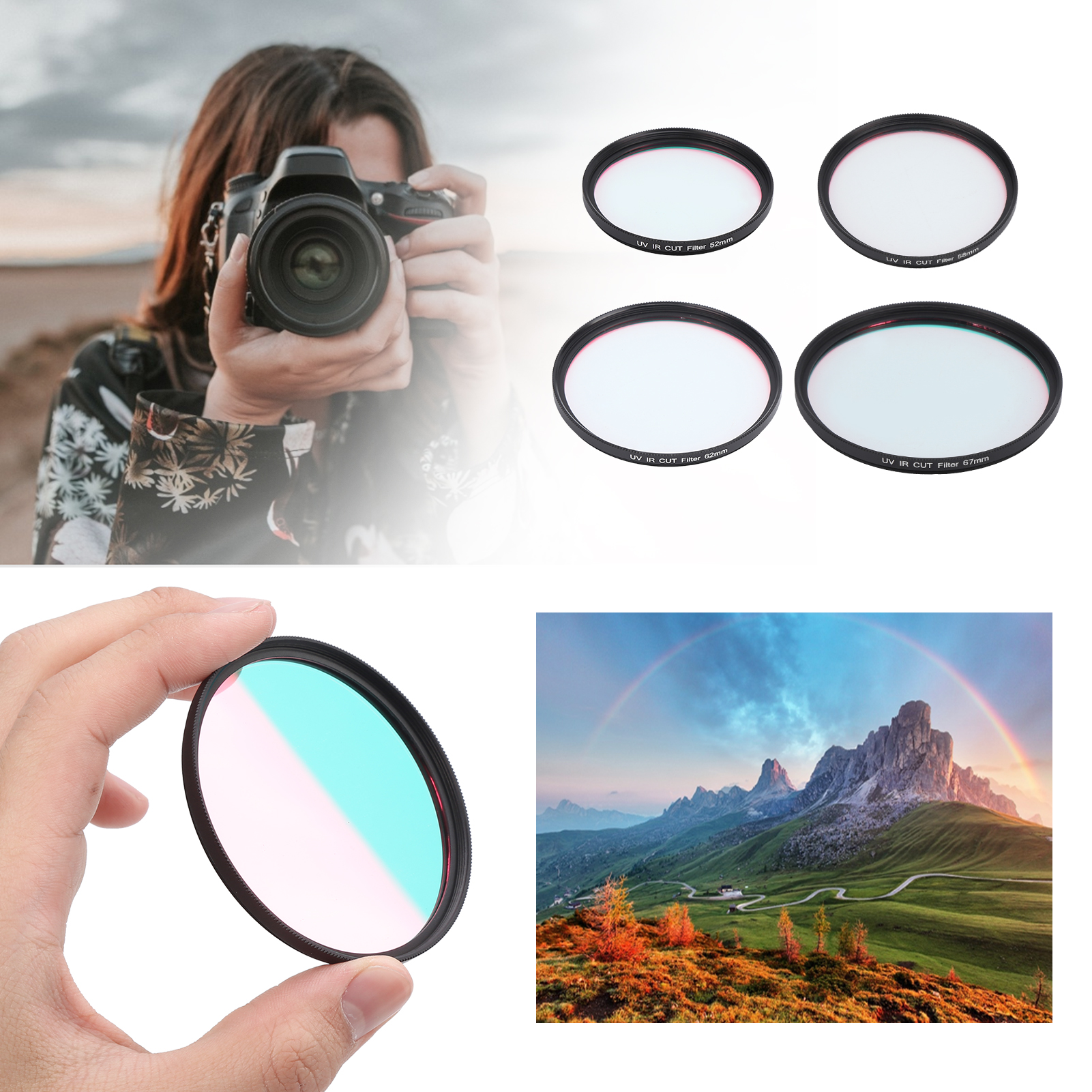 FOTGA Camera Optical Glass UVIR Cut Filter Infrared Pass Lens Filter For DSL BEA - Picture 19 of 23