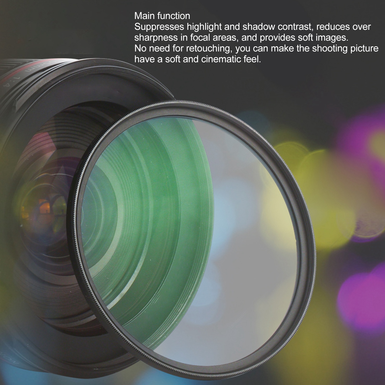 Lightdow Black Diffusion 1/4 Filter Mist Cinematic Effect Soft Focus Filter ECM - Picture 20 of 30