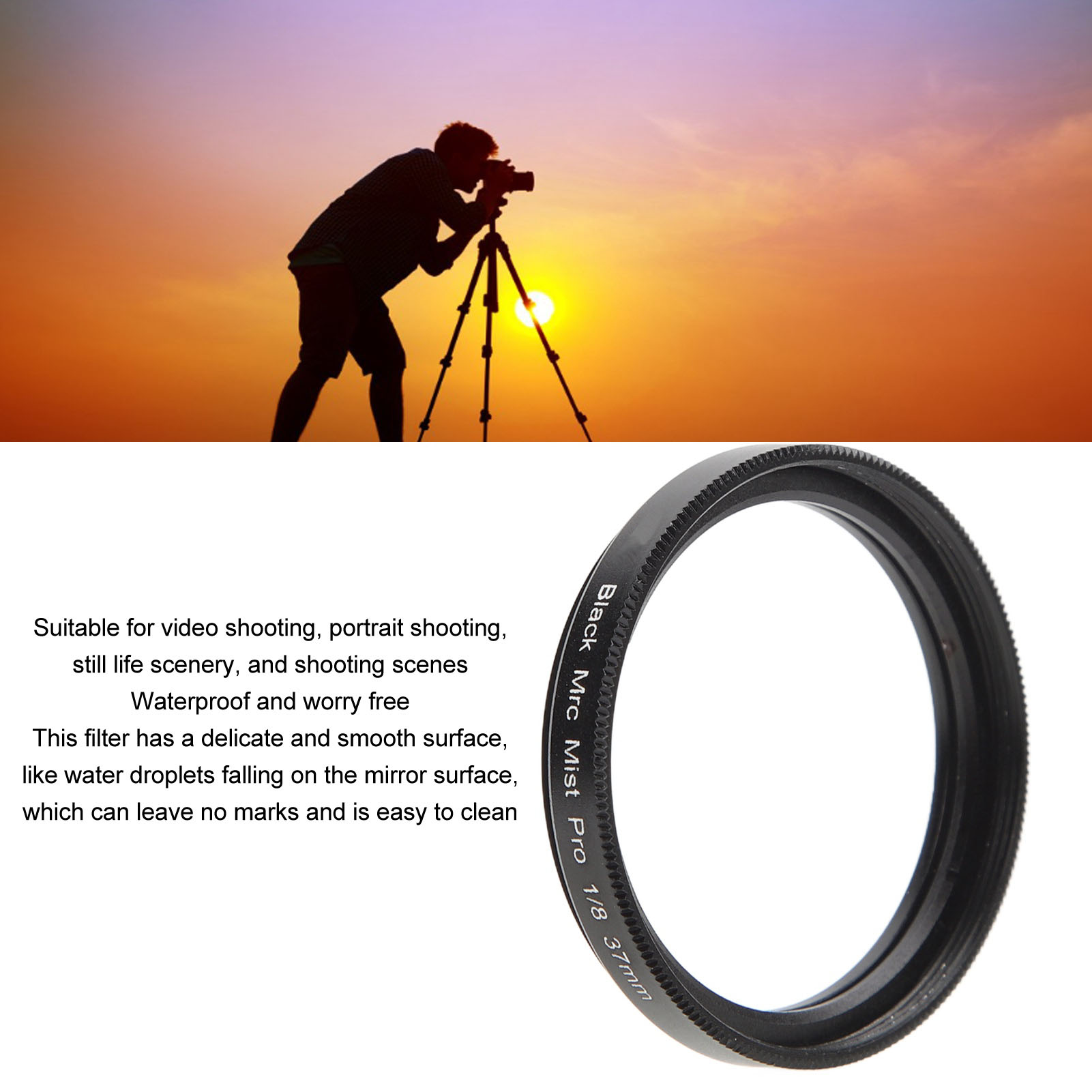 Black Diffusion 1/8 Lens Filter Black Mist Diffusion Lens Filter For Video Sh CT - Picture 27 of 36