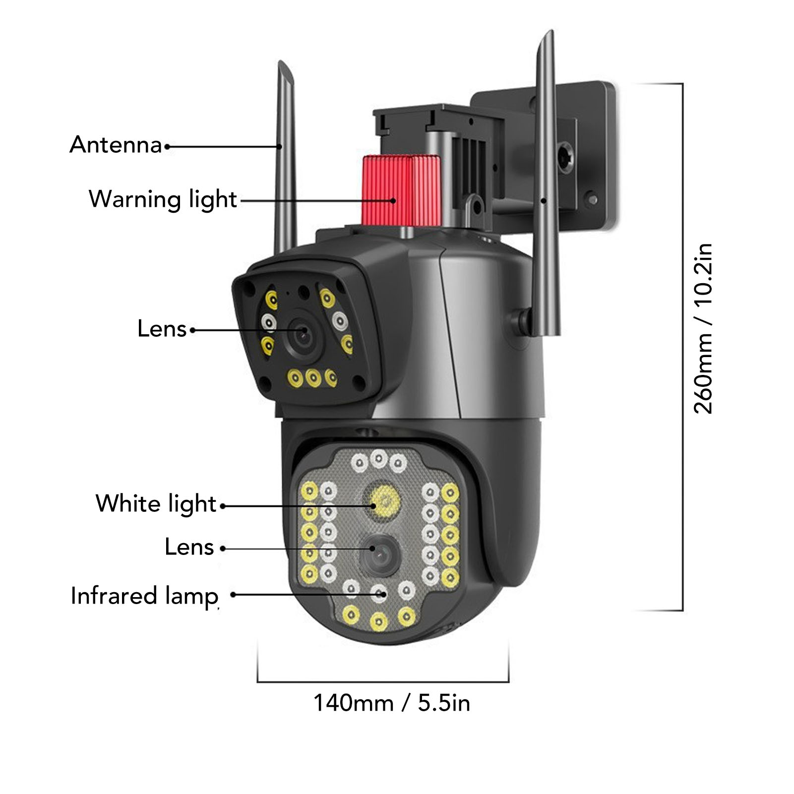 Outdoor Dual Lens Security Camera 1080P Mobile Tracking 360° Rotating WiFi Hot - Picture 28 of 33