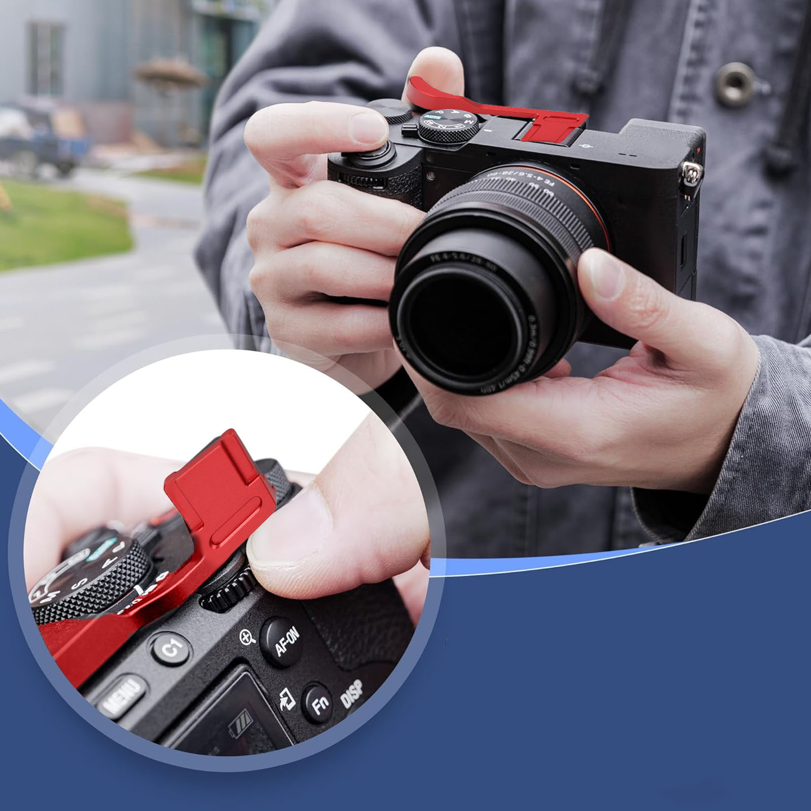 Hot Shoe Thumb Up Rest Hand Grip For A7CR A7CRII Camera Ergonomic Design FY - Afbeelding 27 van 33