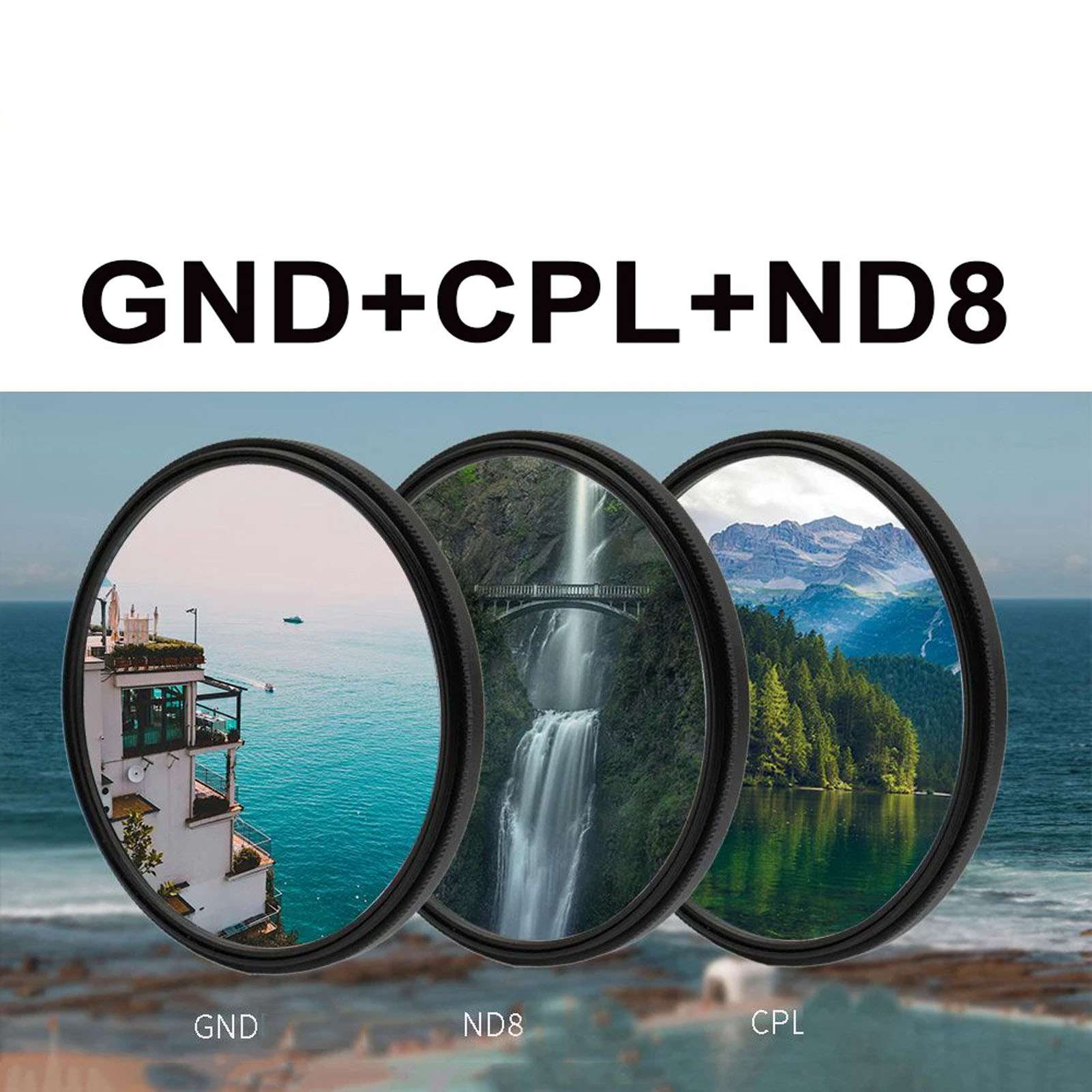 3 In 1 Camera Filter Kit ND8 CPL GND Filter Set Replacement Neutral Density DY9 - Picture 21 of 30