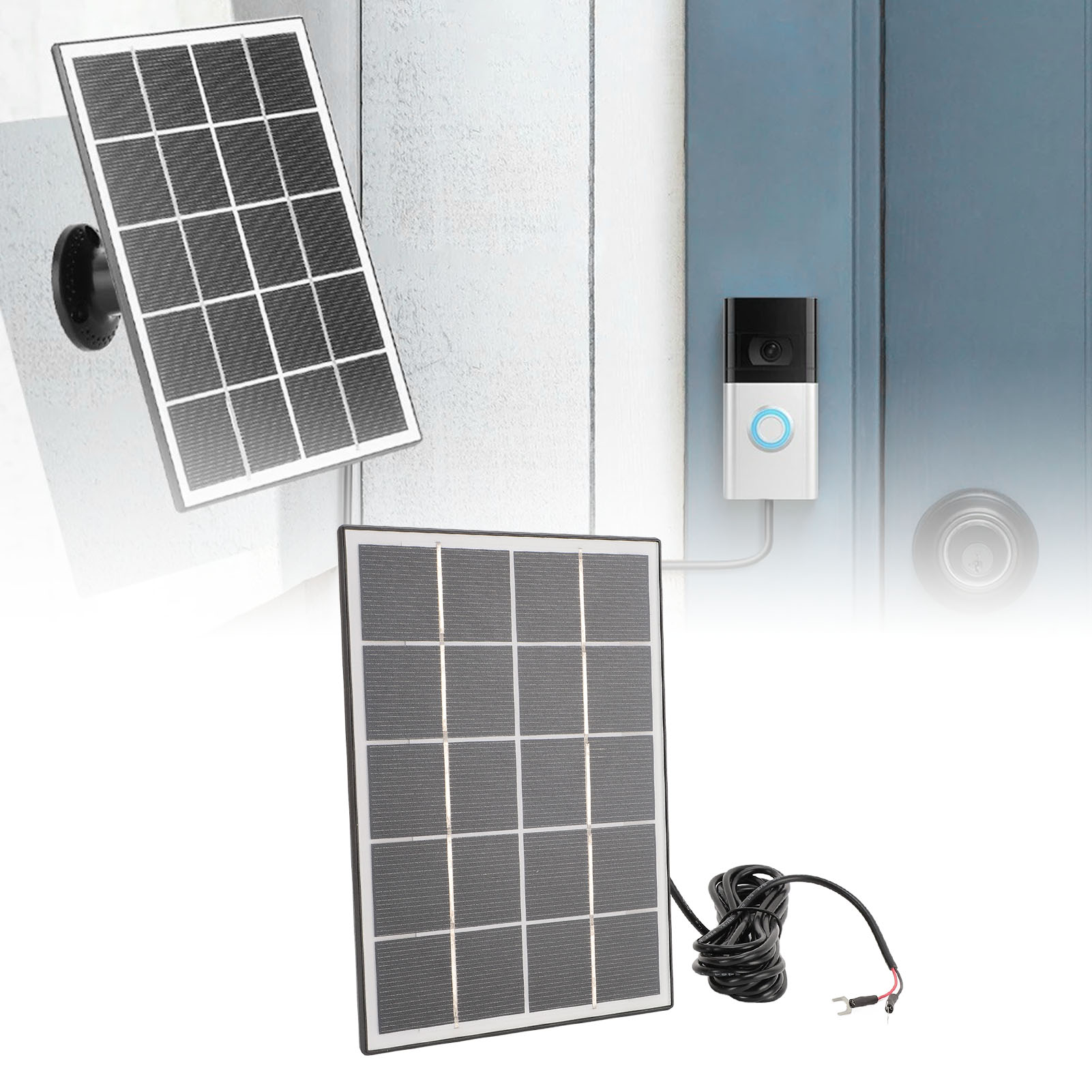 Security Camera Solar Panel Charger Wall Mounted 3W 5V Monocrystalline Solar
