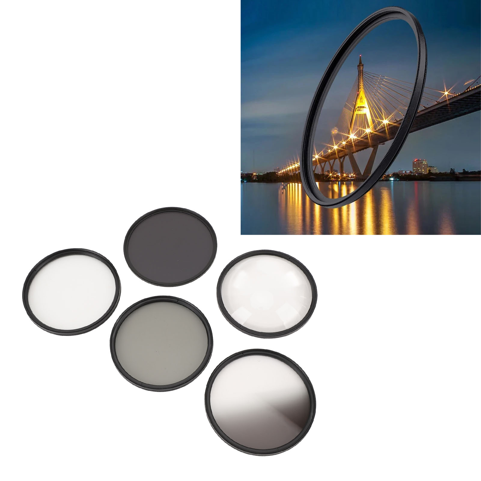 Camera Lens Filter Kit With CPL ND8 Filter 6 Points Star Filter Graduated Gray F - Picture 23 of 33